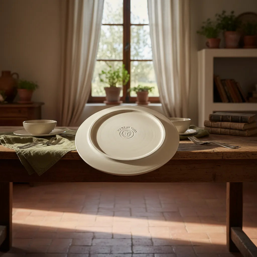 Base de vajilla italiana auténtica con sello Made in Italy del fabricante
