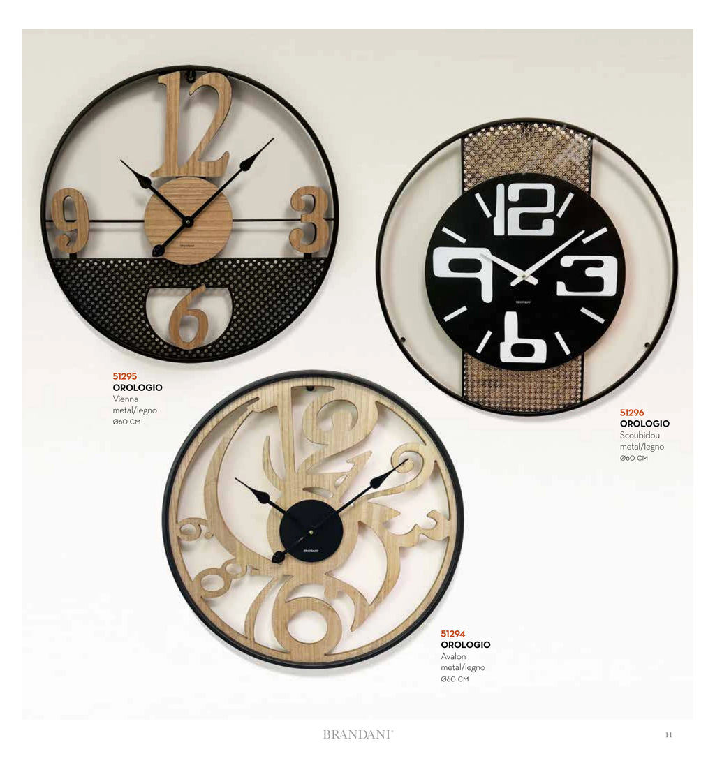 RELOJ AVALON METAL/MADERA — brandani-catalogo-home-2026 pág. 11