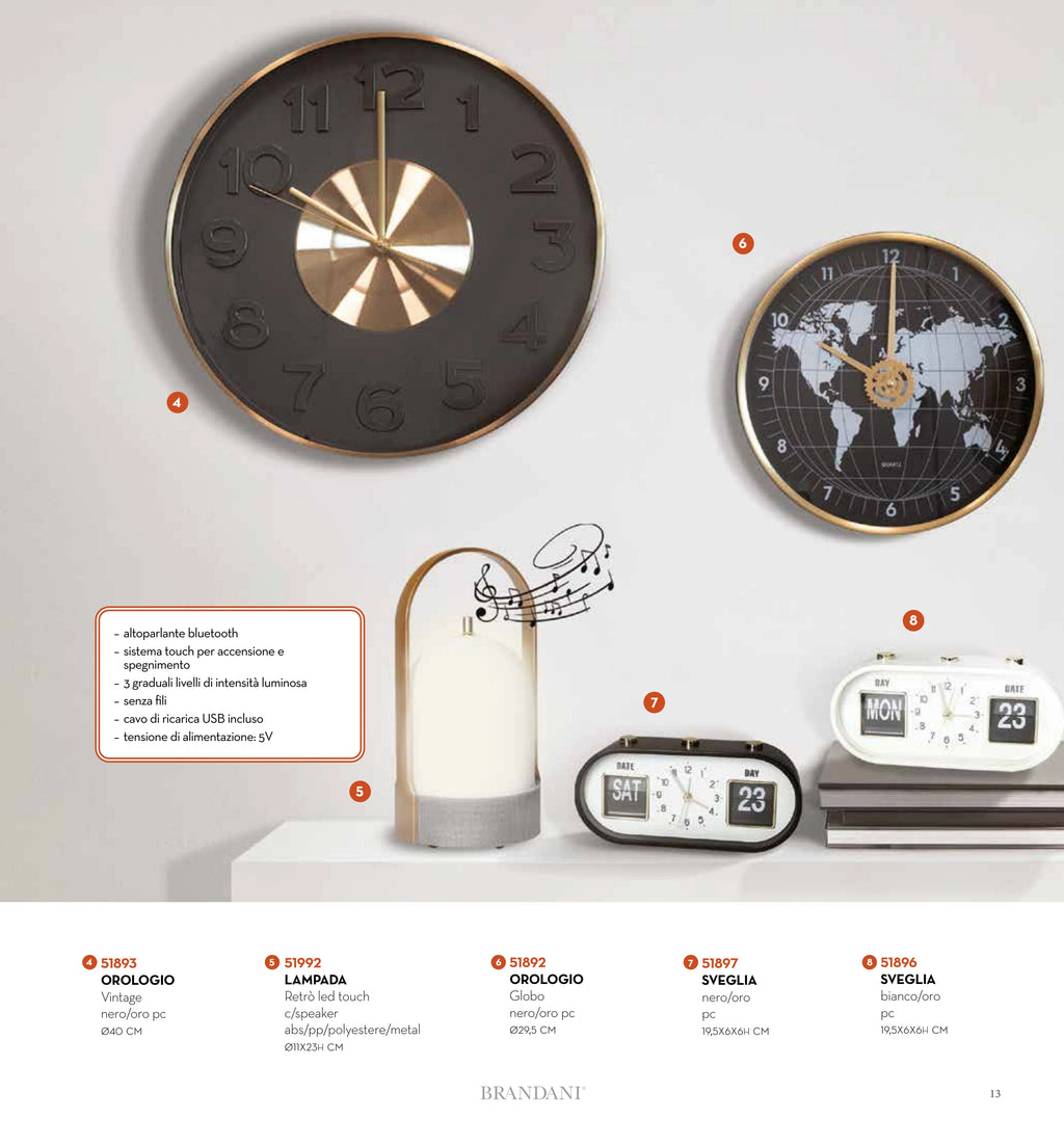 RELOJ NEGRO Y ORO — brandani-catalogo-home-2026 pág. 13