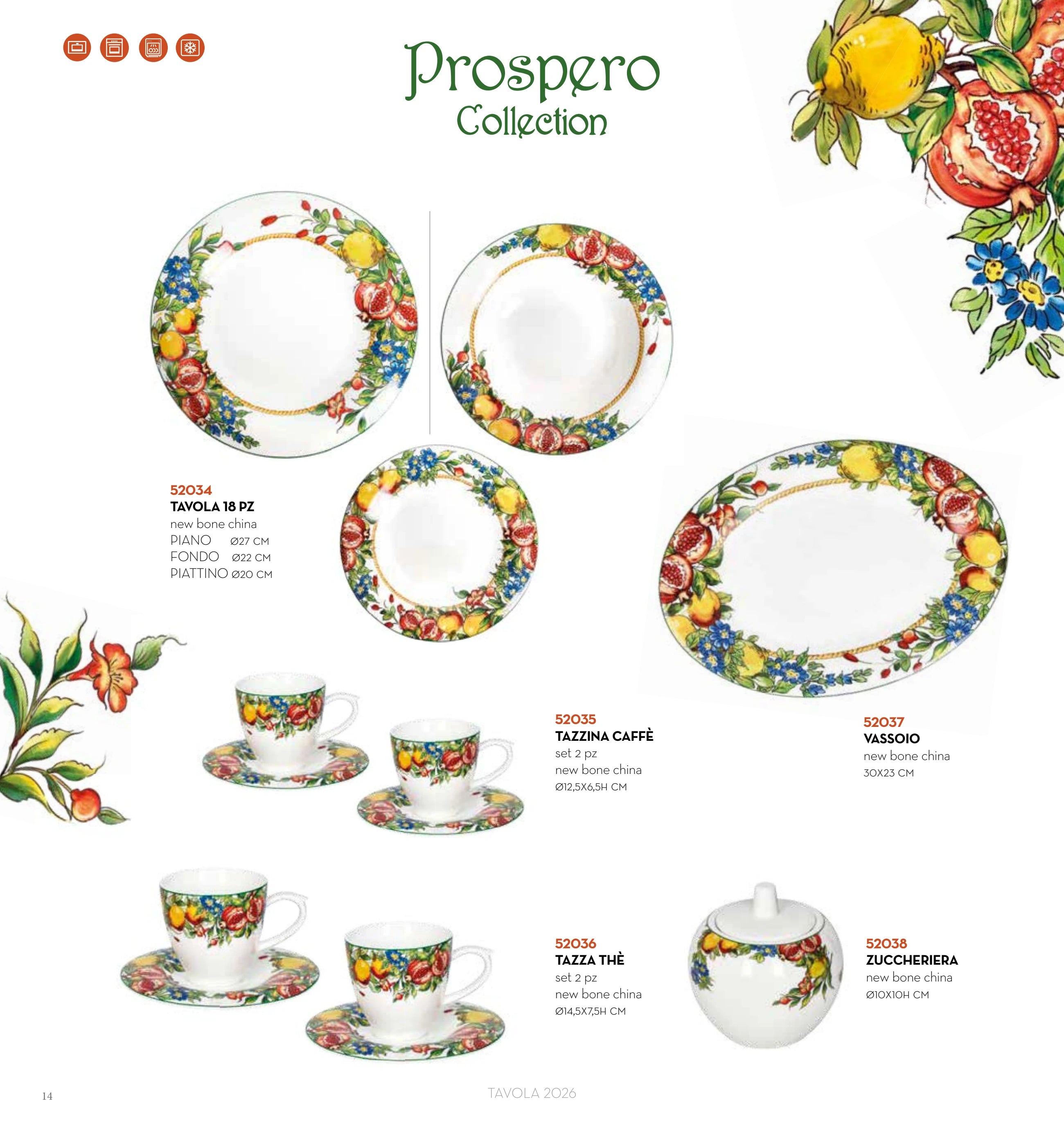 SET DE MESA 18 PZAS PROSPERO — brandani-catalogo-tavola-2026 pág. 16