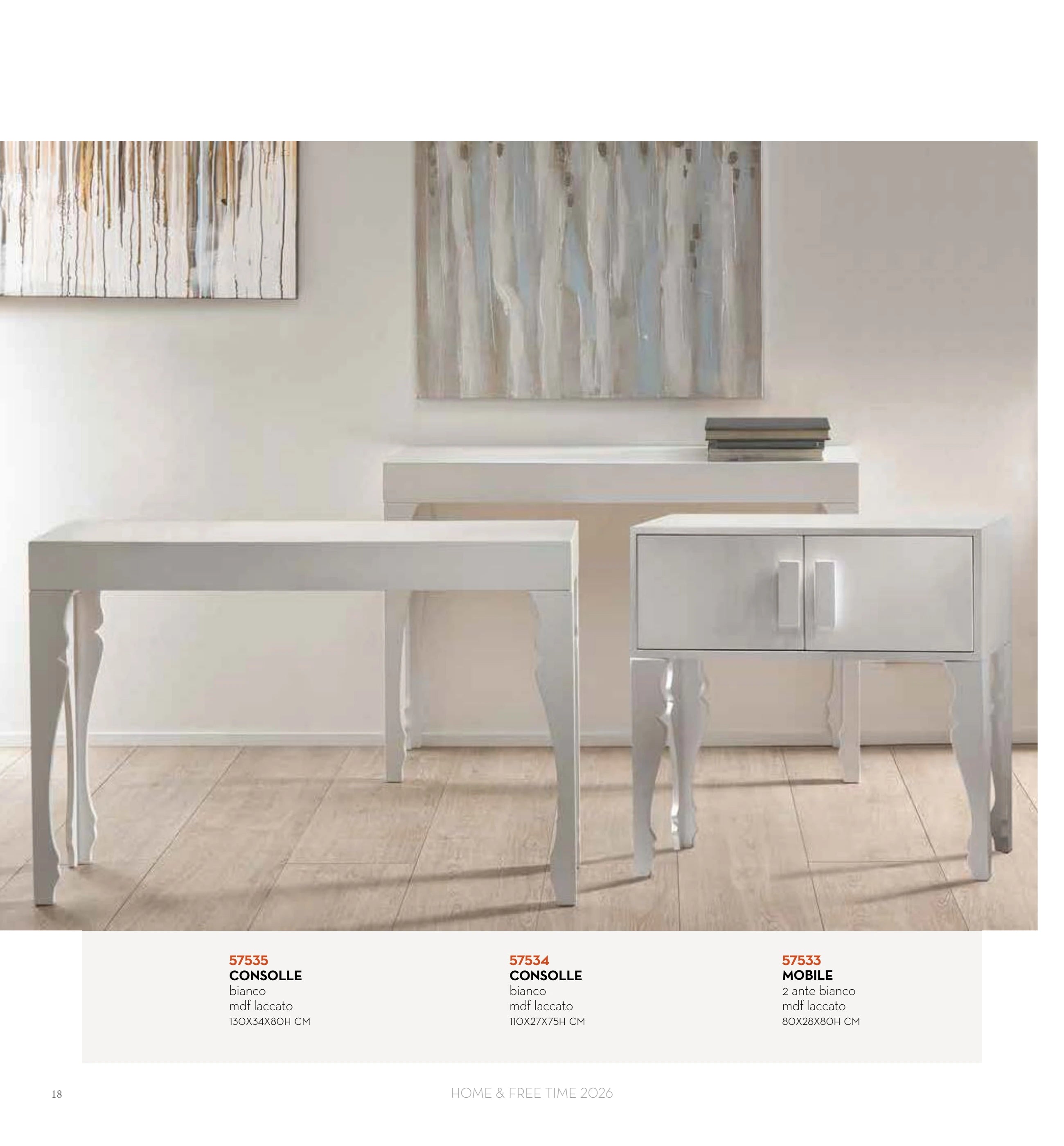 CONSOLA LACADA BLANCA P. MDF. 1,10 — brandani-catalogo-home-2026 pág. 16