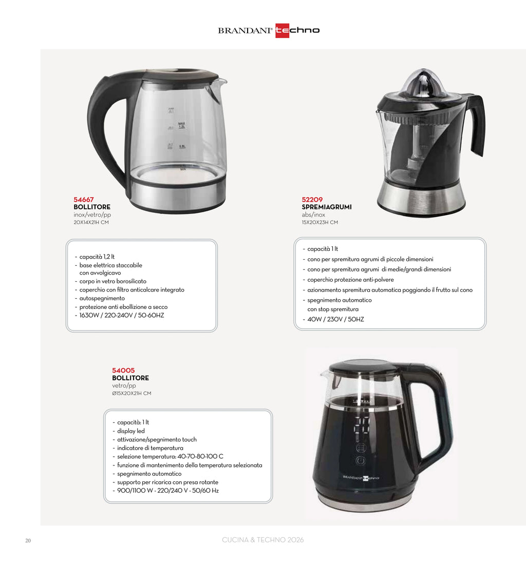 HERVIDOR ELECTRICO TECHNO COLLECTION 1,2LT INOX/VIDRIO/PP — rbsi pág. 22