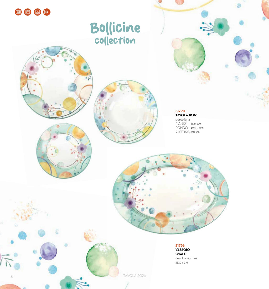 SET DE MESA 18 PZAS BOLLICINE — brandani-catalogo-tavola-2026 pág. 28