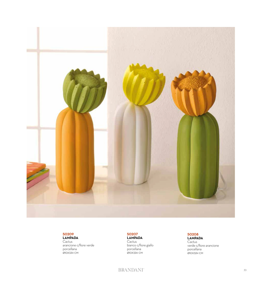 LAMPARA CACTUS BLANCA C/FLOR AMARILLA D10 x 32H CMS — brandani-catalogo-home-2026 pág. 31