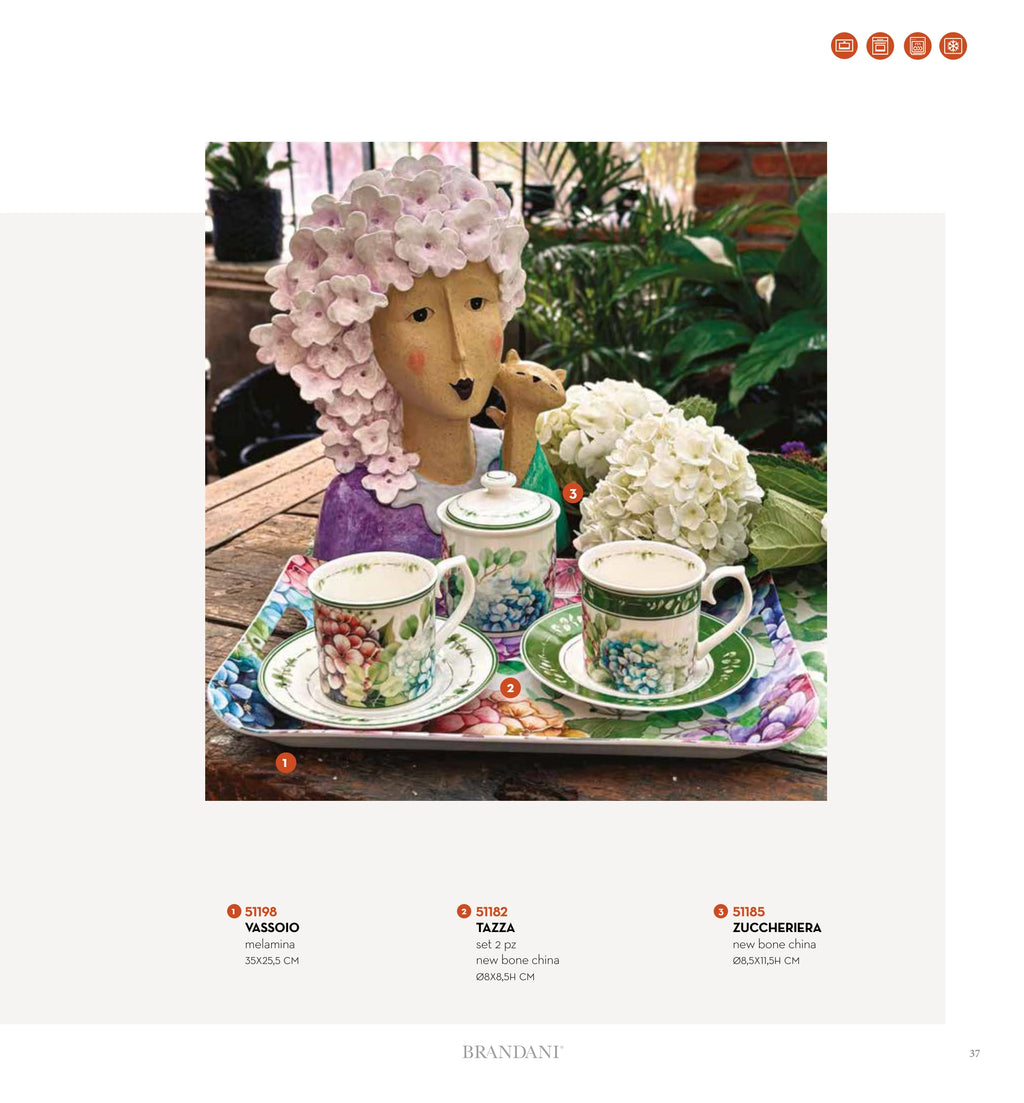 SET 2 TAZAS CAFE FLORA NEW BONE CHINA — brandani-catalogo-tavola-2026 pág. 36