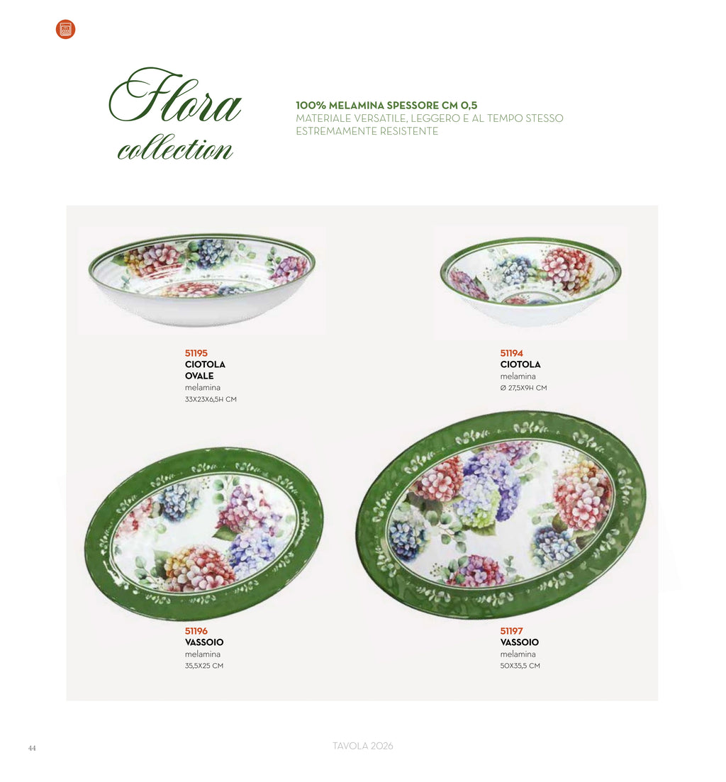ENSALADERA REDONDA FLORA MELAMINA — brandani-catalogo-tavola-2026 pág. 46
