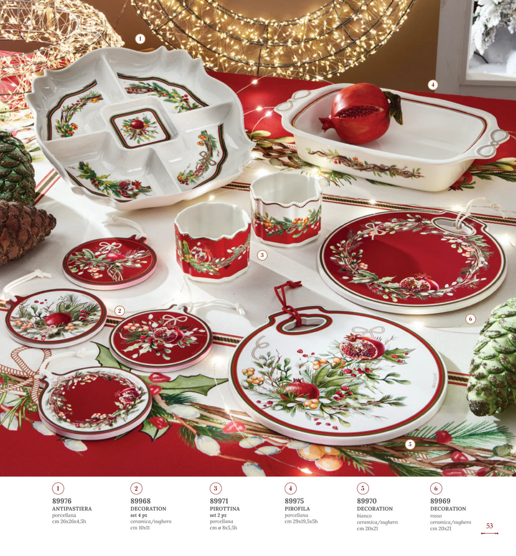 SET 4 ADORNO-POSAVASOS CAROL CERAMICA/CORCHO — yebw pág. 54