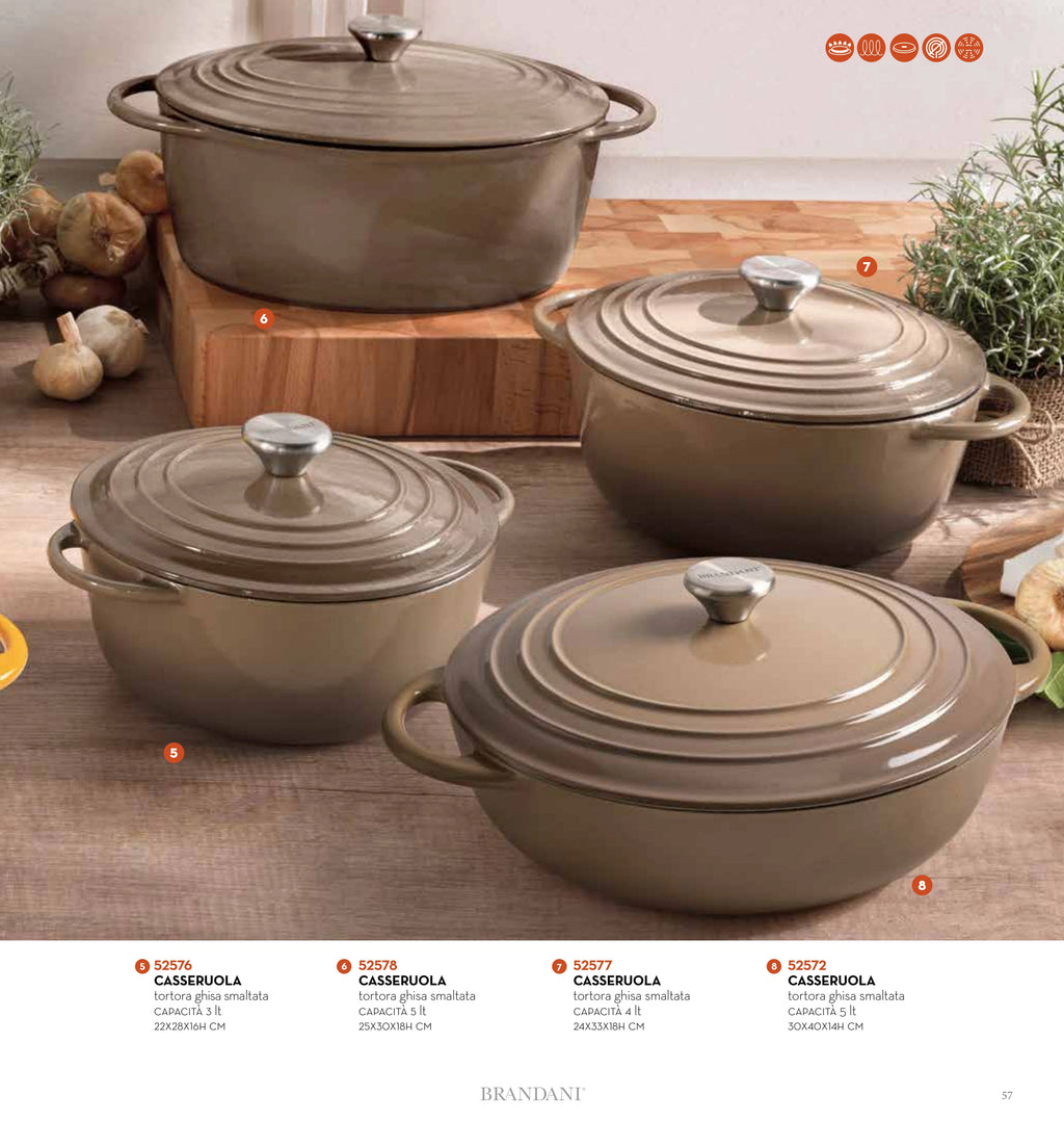 RUSTIDORA COCOTTE BAJA TORTORA ESMALTADA GHISA 5 LTS. — rbsi pág. 58