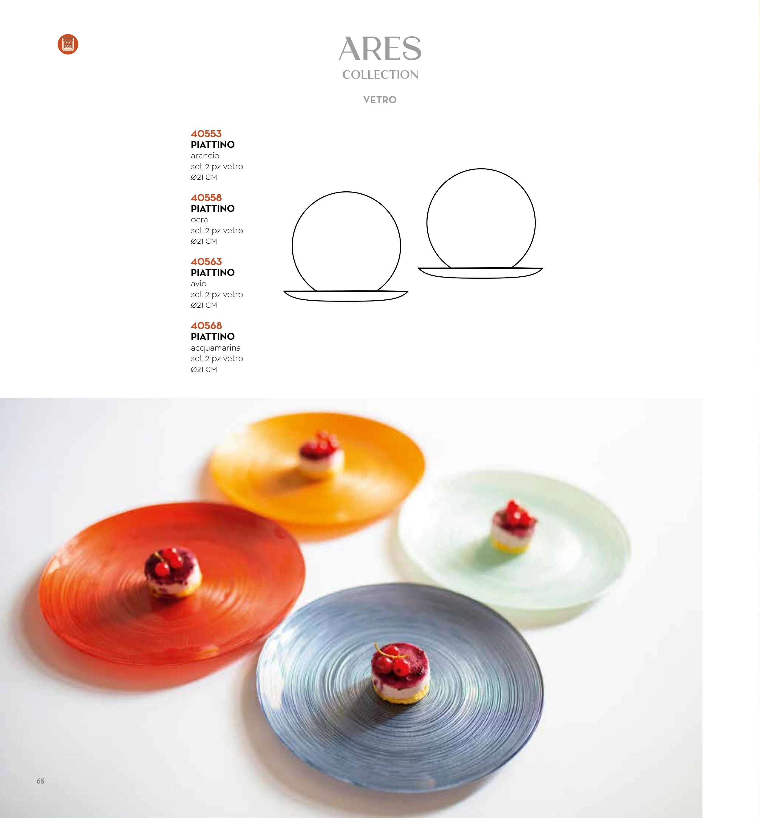 SET 2 PZAS PLATO POSTRE ARES OCRA/OCRE CM D 21 — brandani-catalogo-home-2026 pág. 62