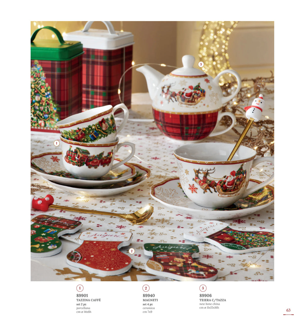 SET 2 TAZAS C/PLATO ESPRESSO CHRISTMAS  PORCELANA — yebw pág. 63