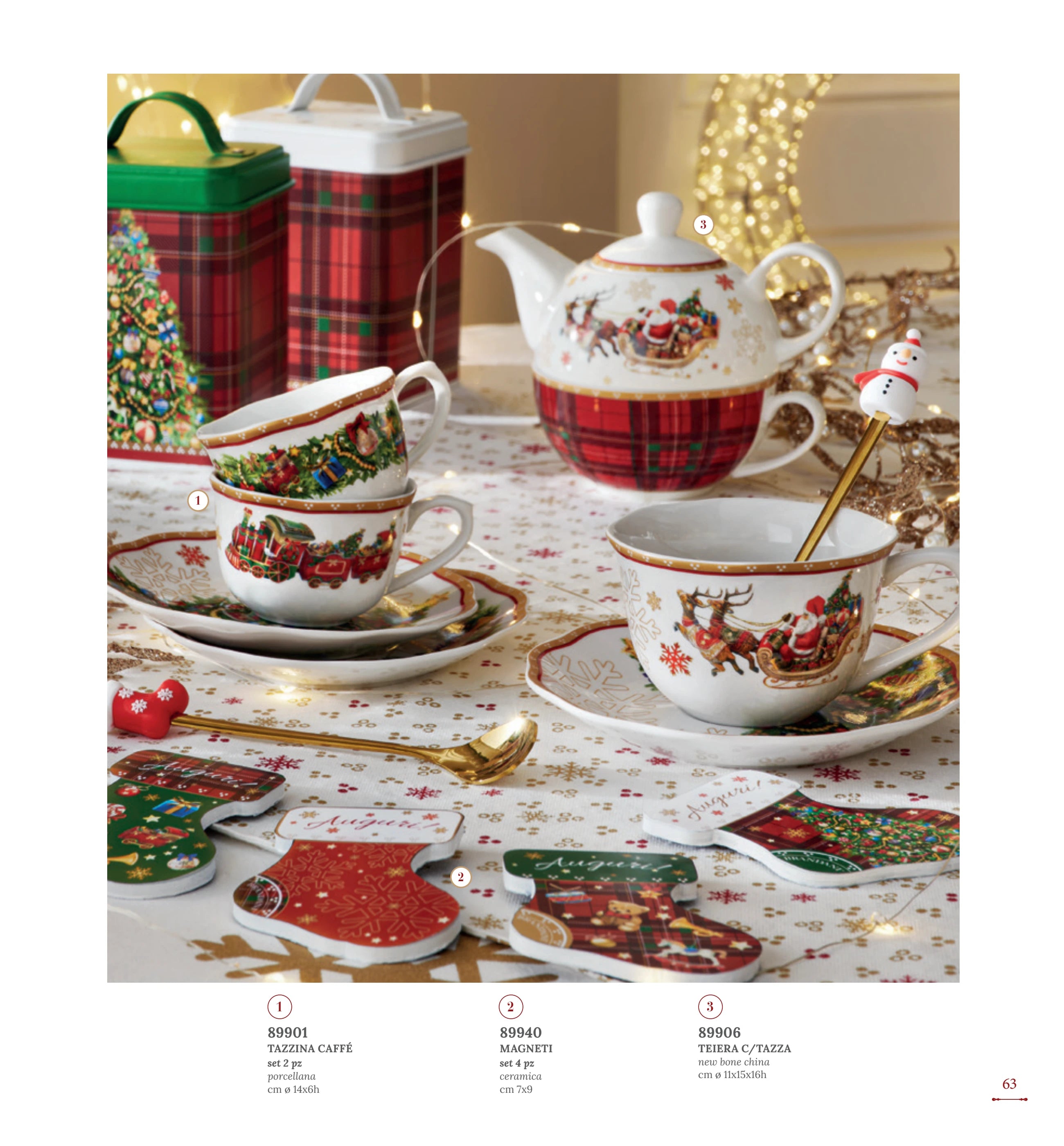 SET 2 TAZAS C/PLATO ESPRESSO CHRISTMAS  PORCELANA — yebw pág. 63