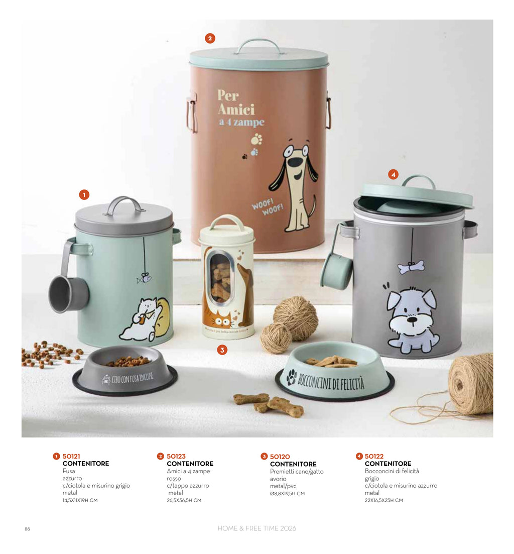 BOTE GALLETAS CANE-GATTO AVORA D8,8 x 19,5 CMS — brandani-catalogo-home-2026 pág. 82