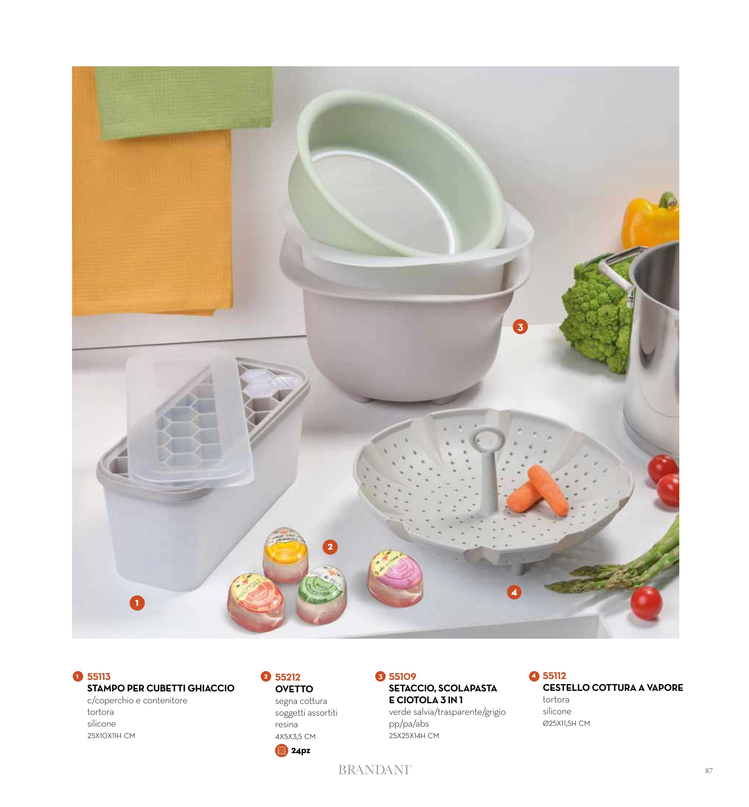 CESTO PARA COCINAR AL VAPOR 25 CMS GRIS SILICONA — rbsi pág. 88