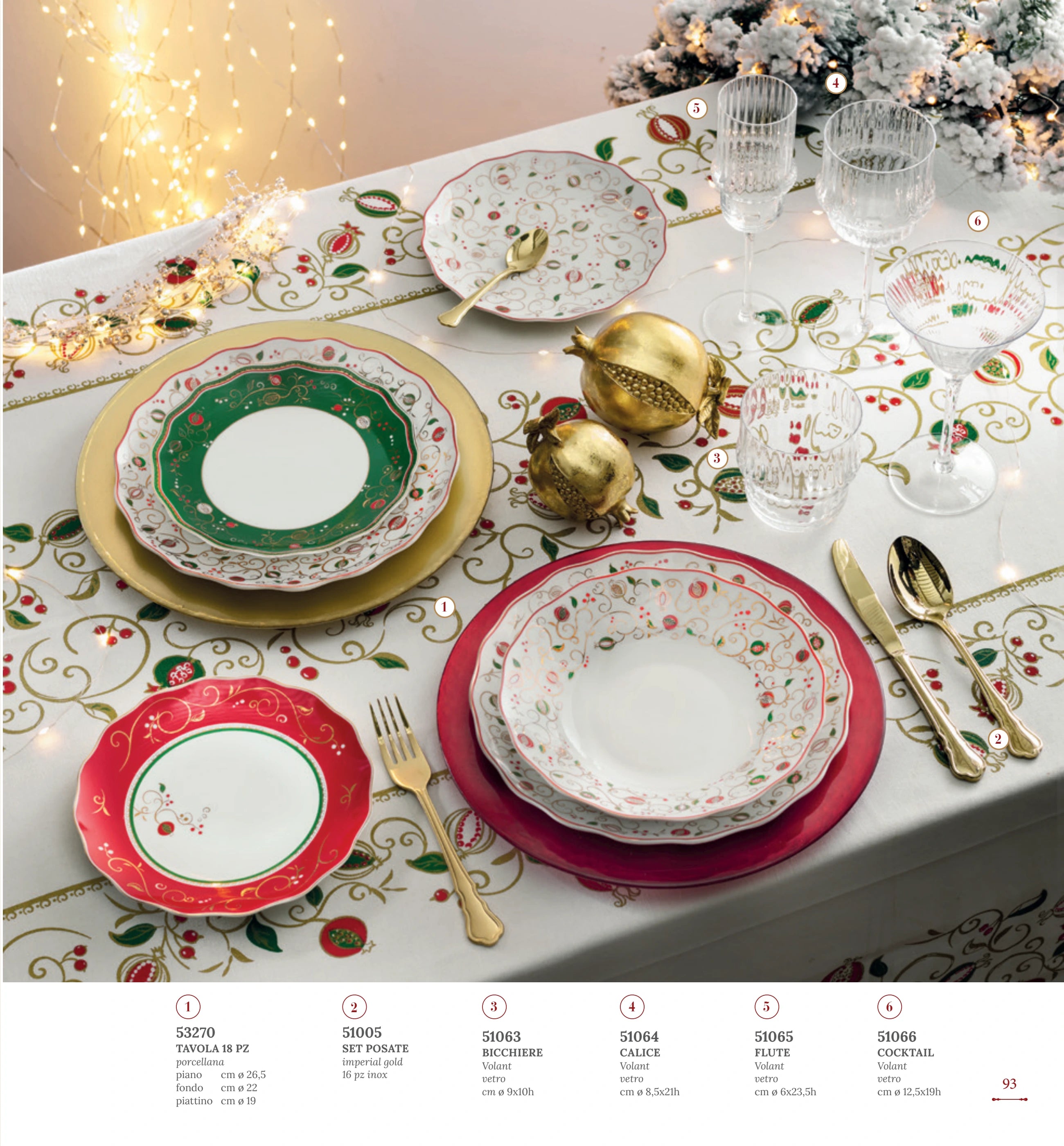 SET DE MESA 18 PZAS TEMPO DI FESTA — yebw pág. 95