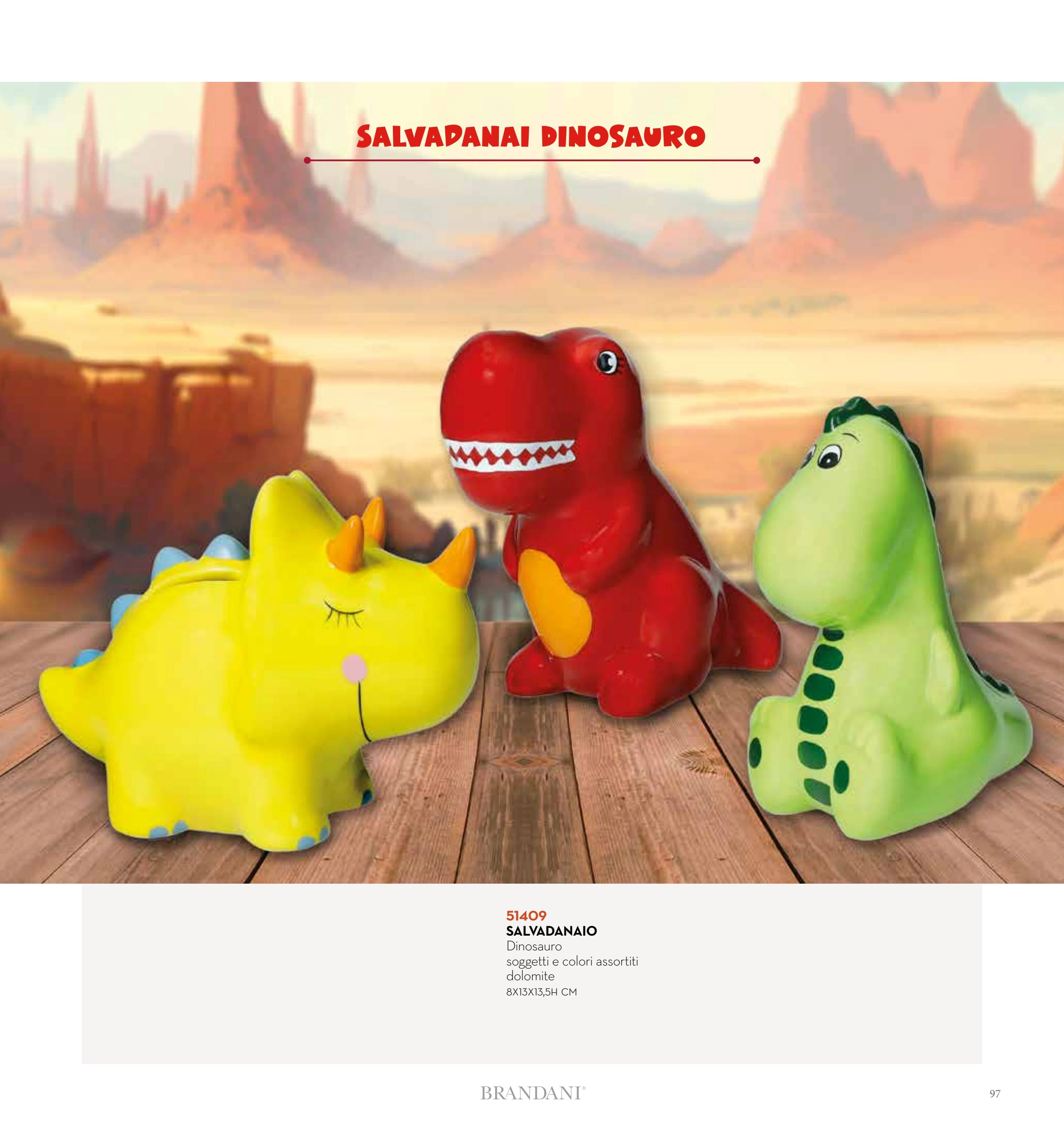 HUCHA DINOSAURIO COL SURT — brandani-catalogo-home-2026 pág. 99