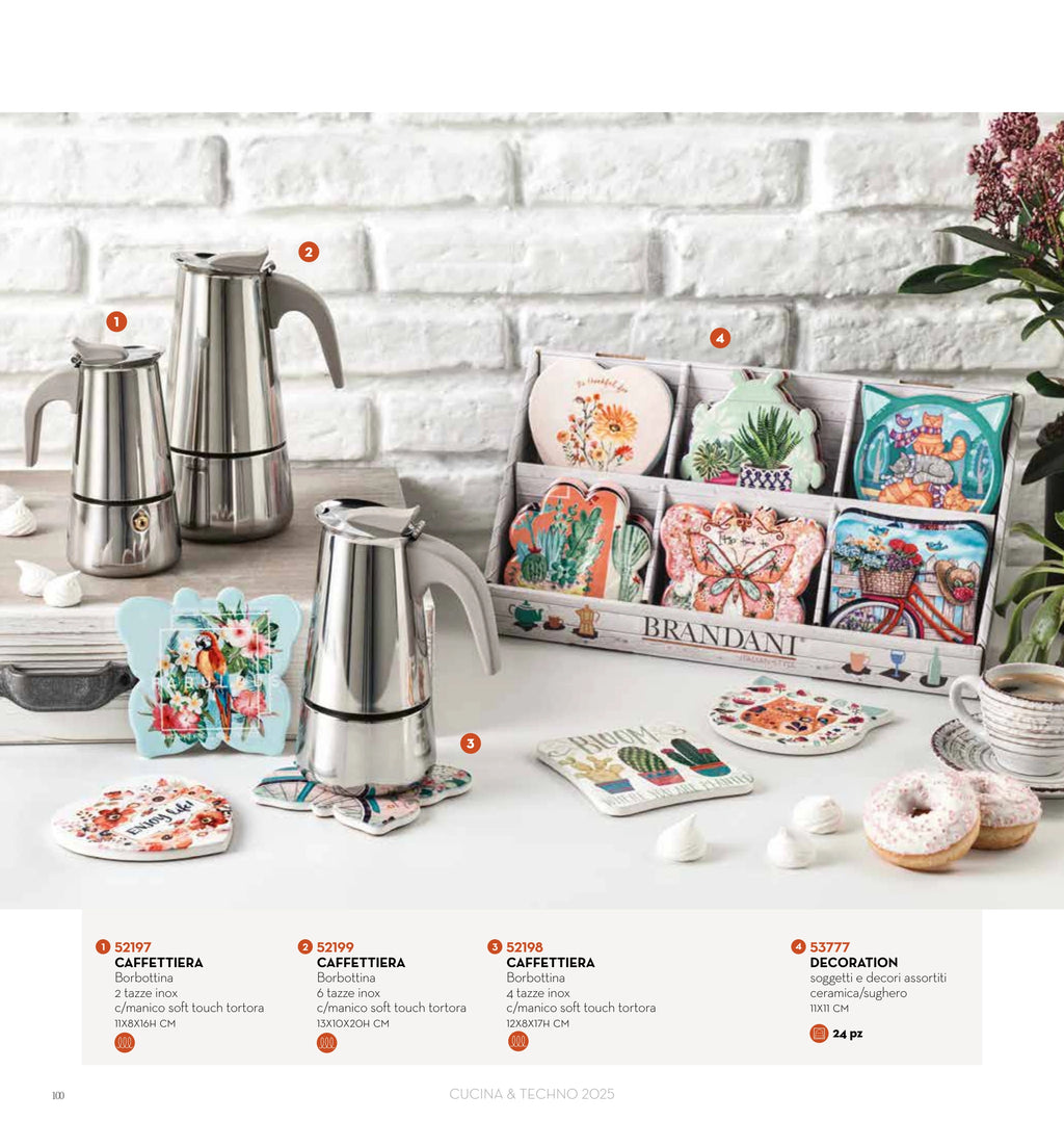 CAFETERA INDUCCION 6 TAZAS INOX MANGO SUAVE — rbsi pág. 103