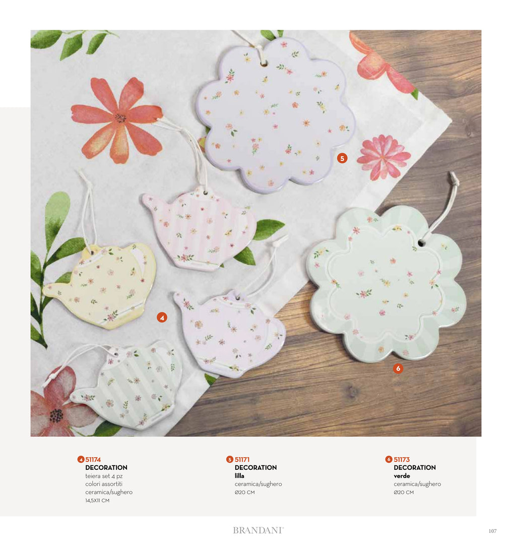 SALVAMANTEL POLLINE VERDE CERAMICA/CORCHO — brandani-catalogo-tavola-2026 pág. 108