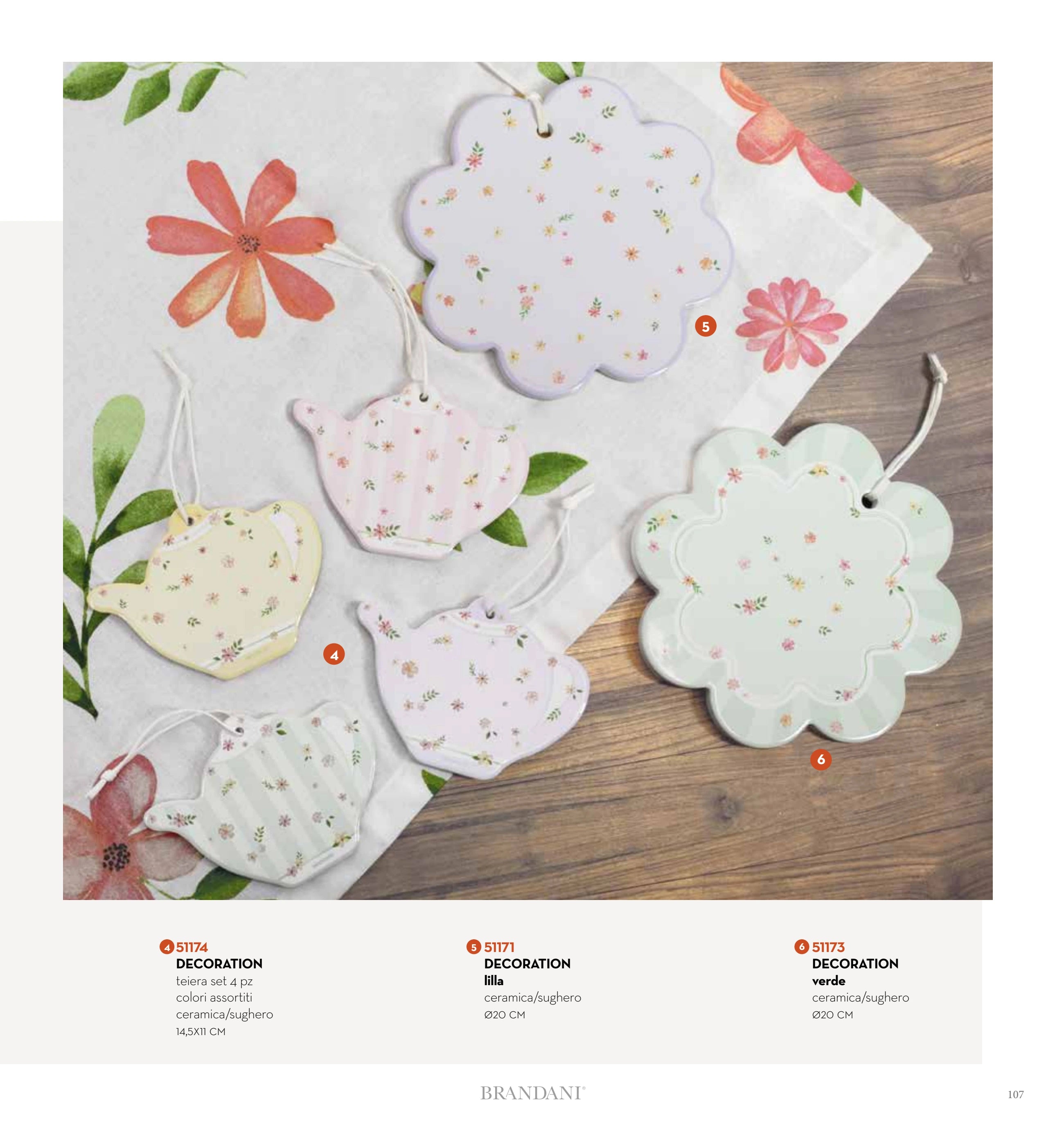 SALVAMANTEL POLLINE VERDE CERAMICA/CORCHO — brandani-catalogo-tavola-2026 pág. 108