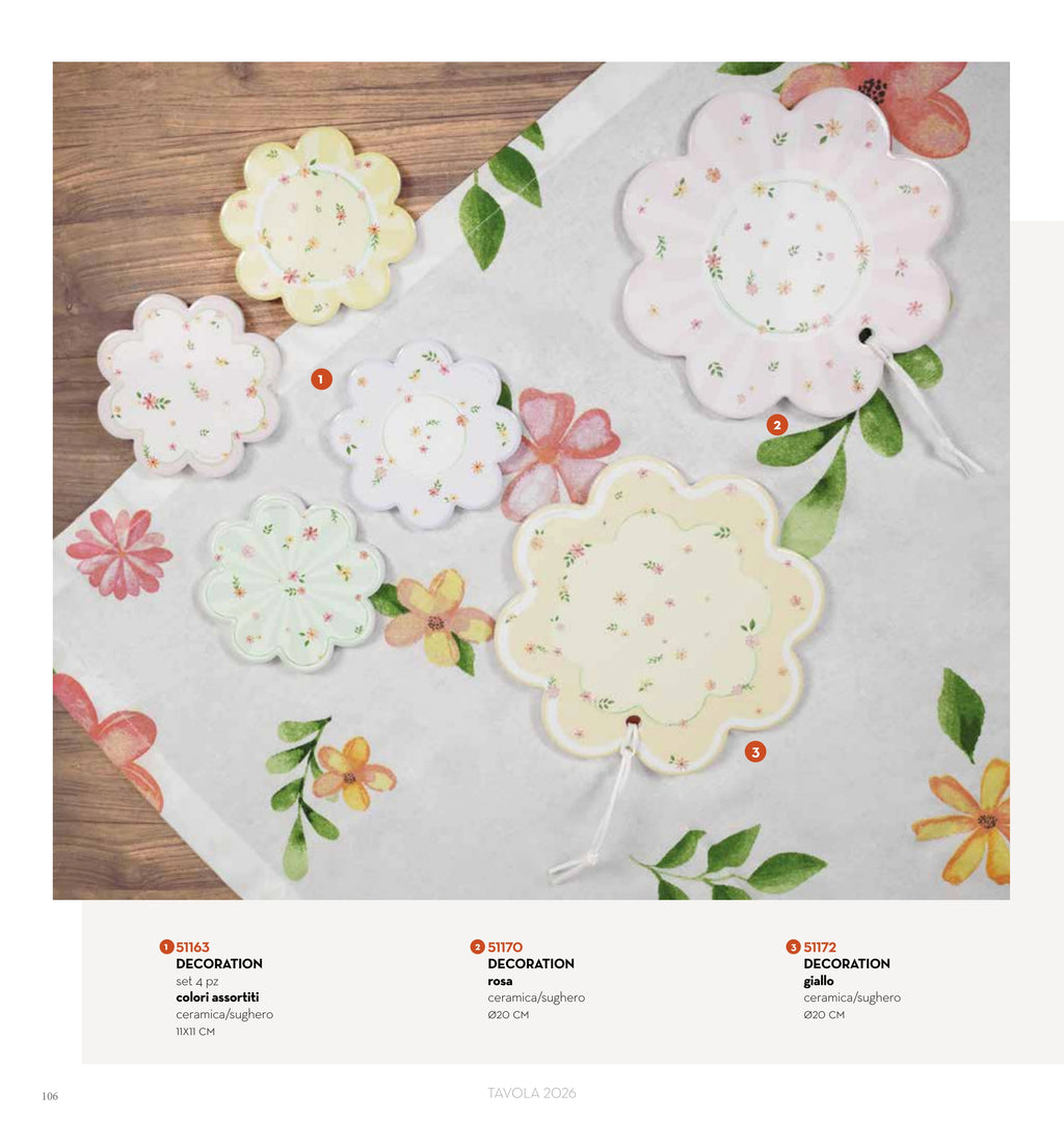 SALVAMANTEL POLLINE ROSA CERAMICA/CORCHO — brandani-catalogo-tavola-2026 pág. 109