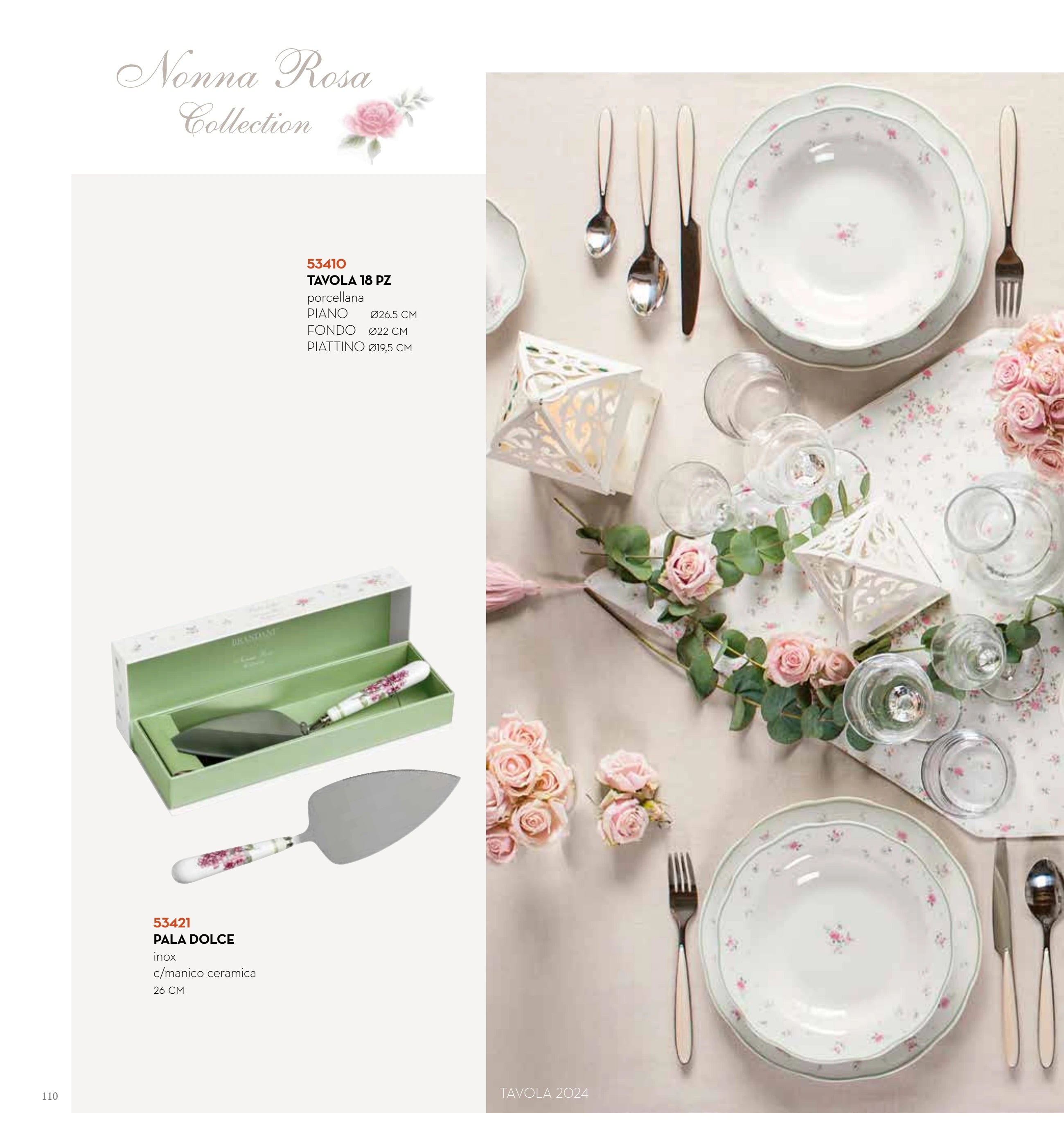 SET DE MESA 18 PZAS PORCELANA NONNA  ROSA — brandani-catalogo-tavola-2026 pág. 111