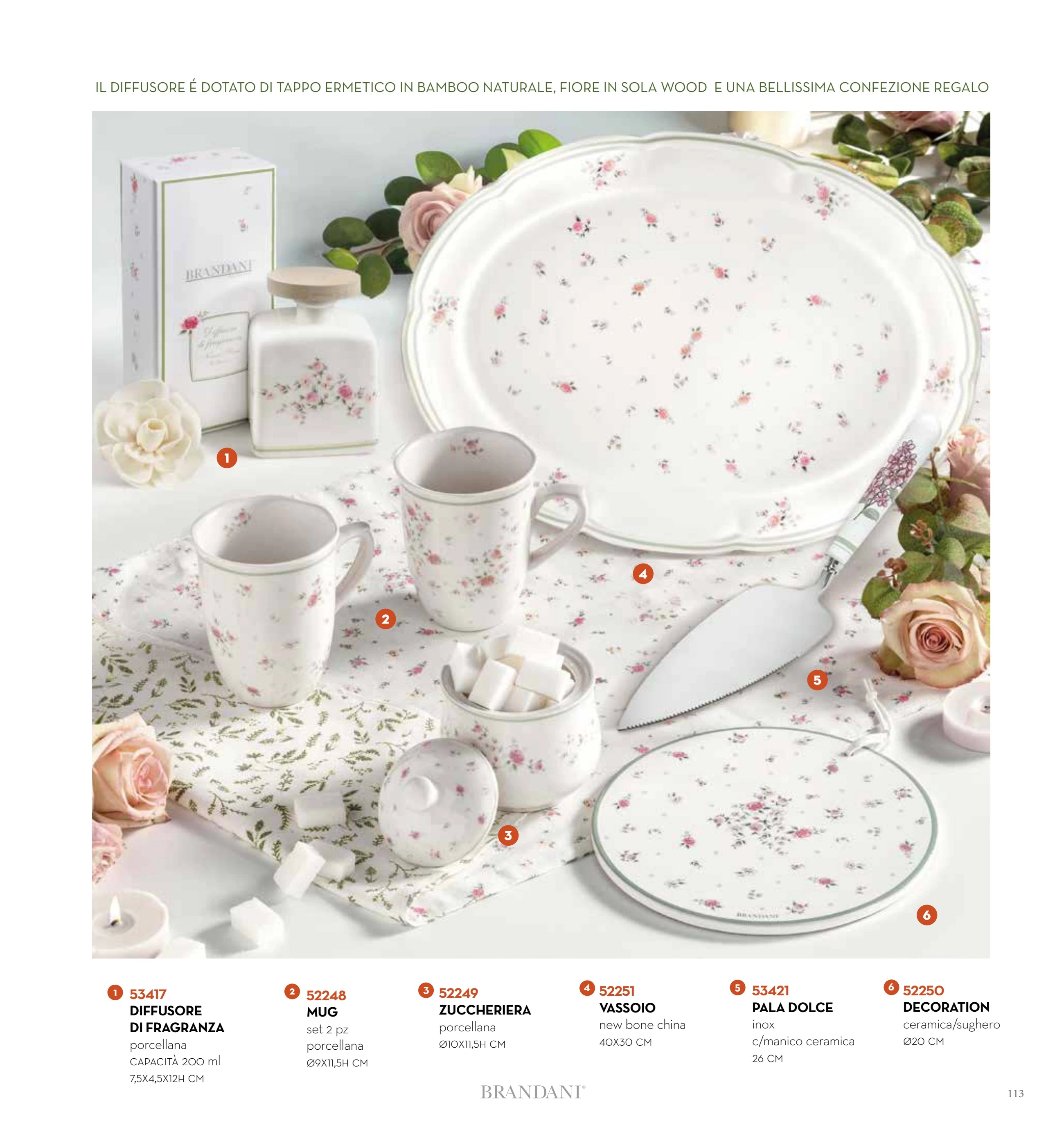 DIFUSOR DE FRAGANCIA NONNA ROSA PORCELANA — brandani-catalogo-tavola-2026 pág. 114