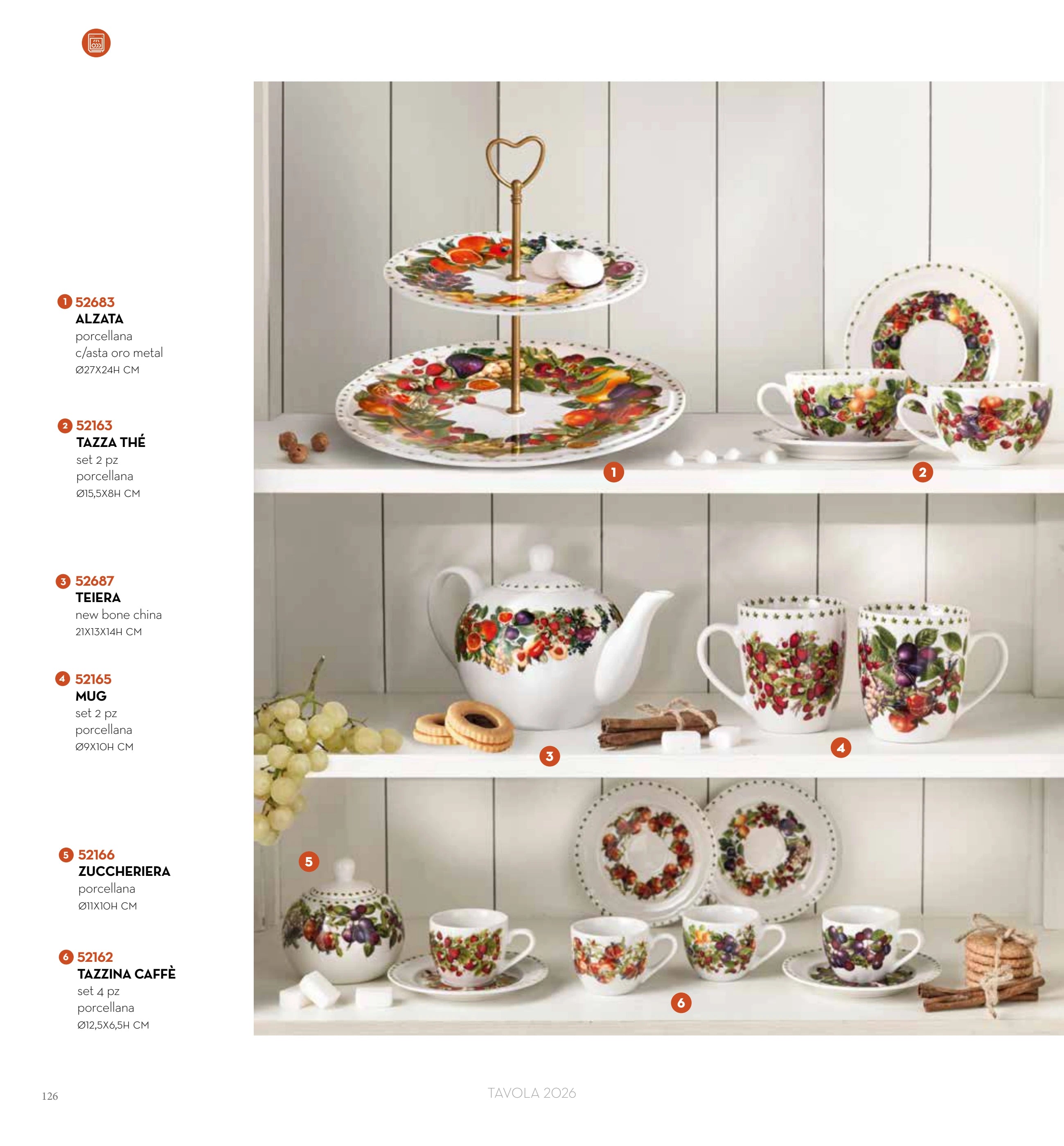 SET 2 TAZAS THE LE PRIMIZIE PORCELANA — brandani-catalogo-tavola-2026 pág. 128