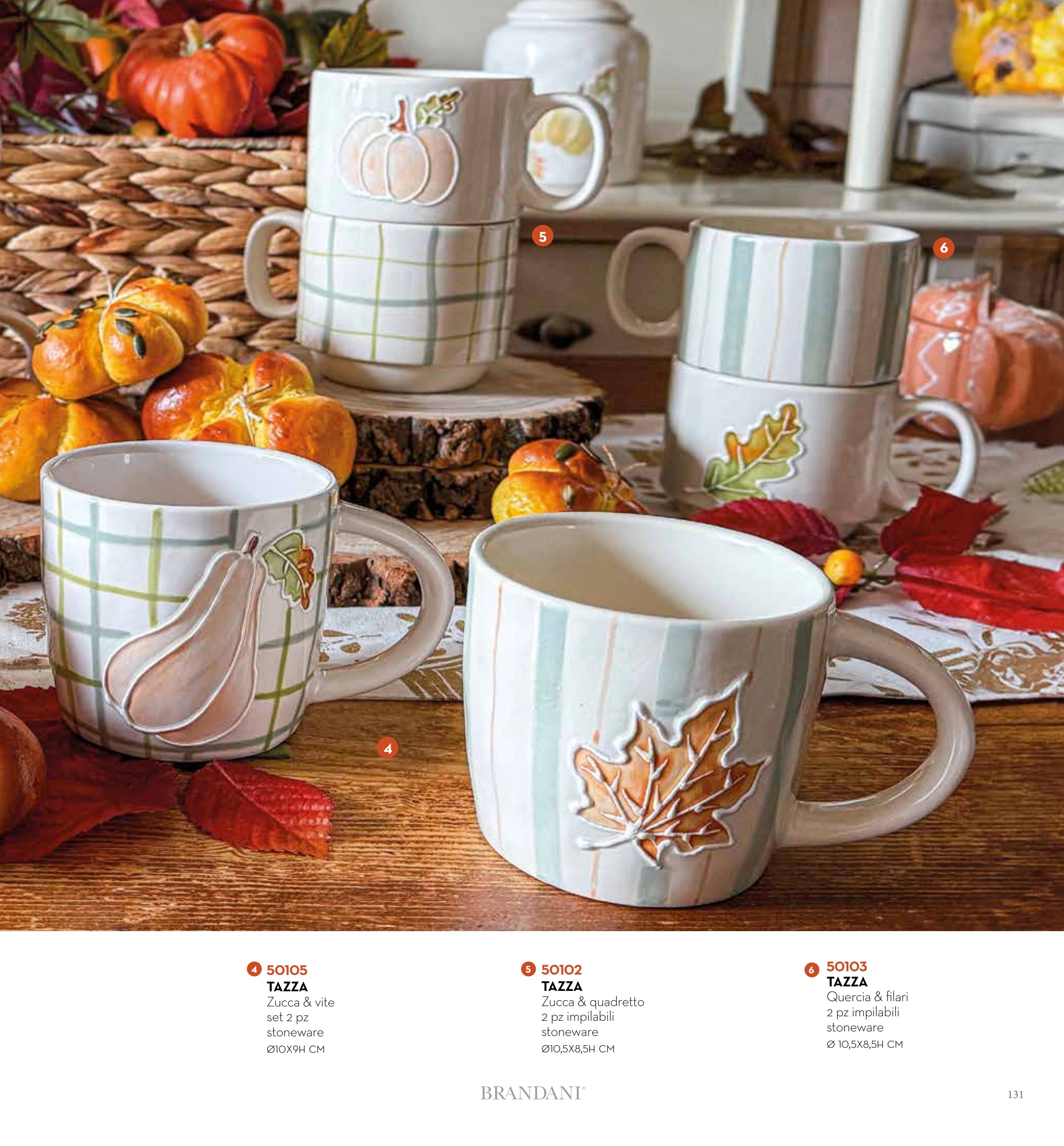 SET 2 PZAS MUG CALABAZA Y HOJA UVA — brandani-catalogo-tavola-2026 pág. 132