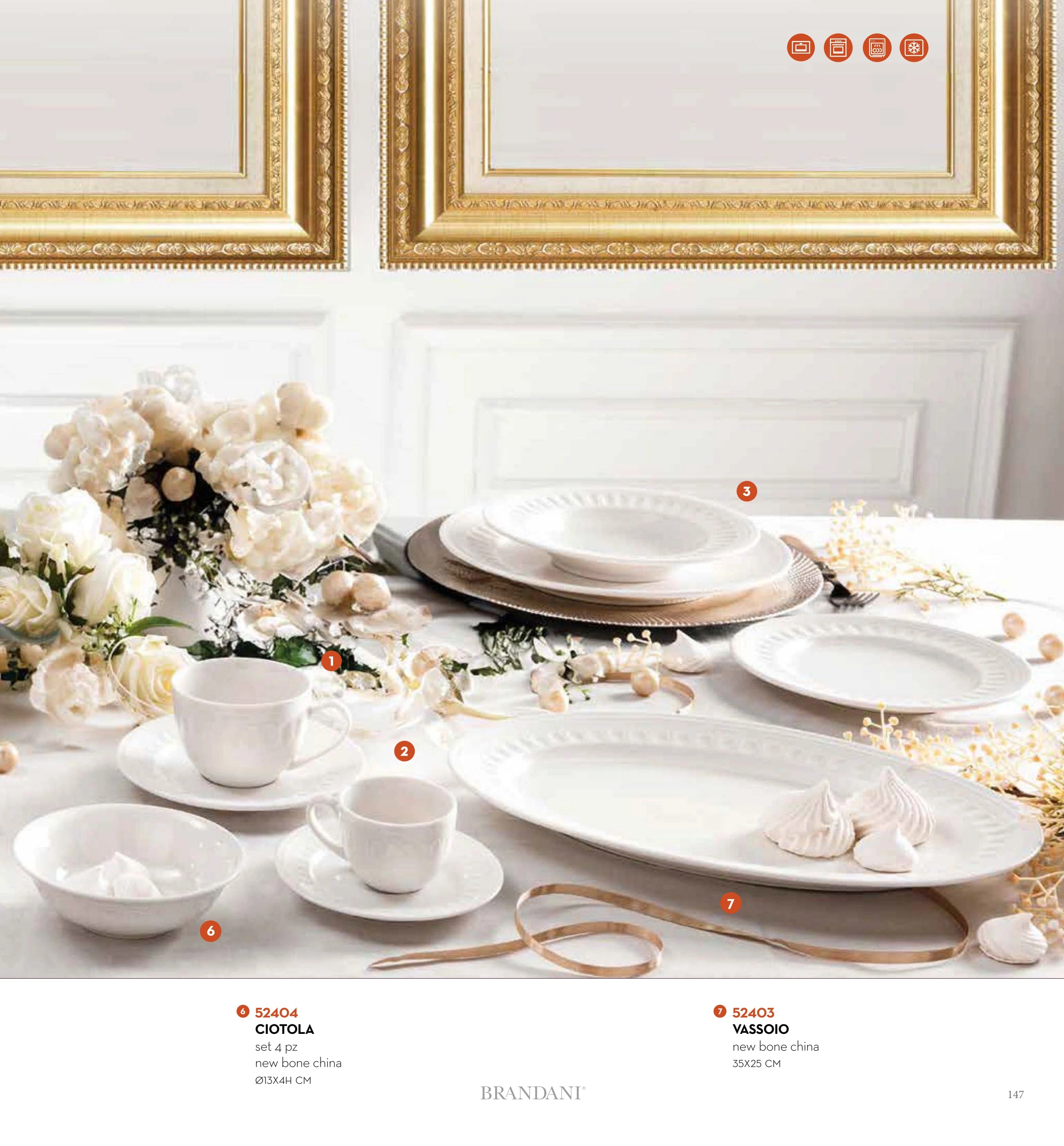 BANDEJA SENZATEMPO NEW BONE CHINA — brandani-catalogo-tavola-2026 pág. 145