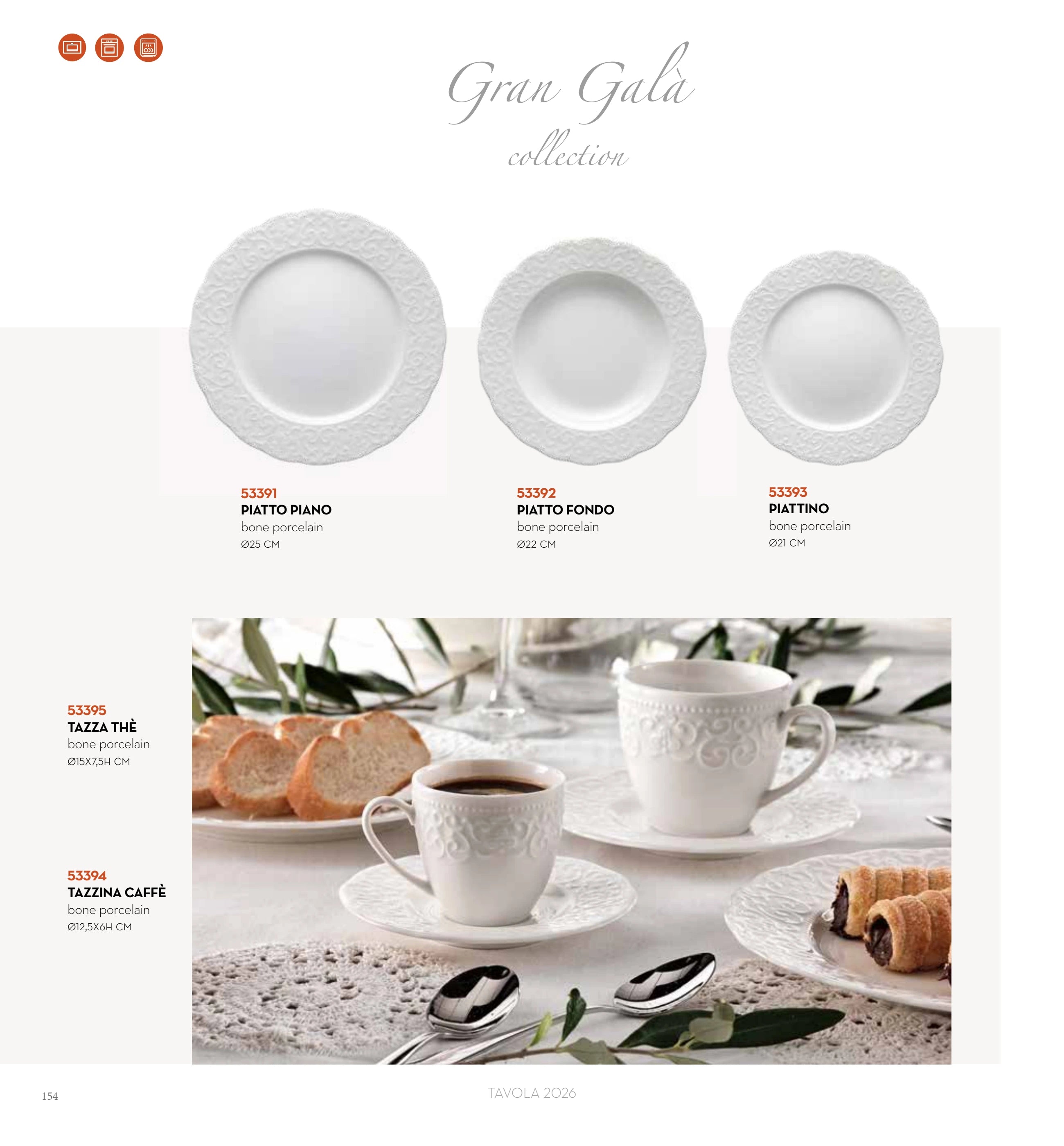 PLATO POSTRE GRAN GALA BONE PORCELAIL — brandani-catalogo-tavola-2026 pág. 157