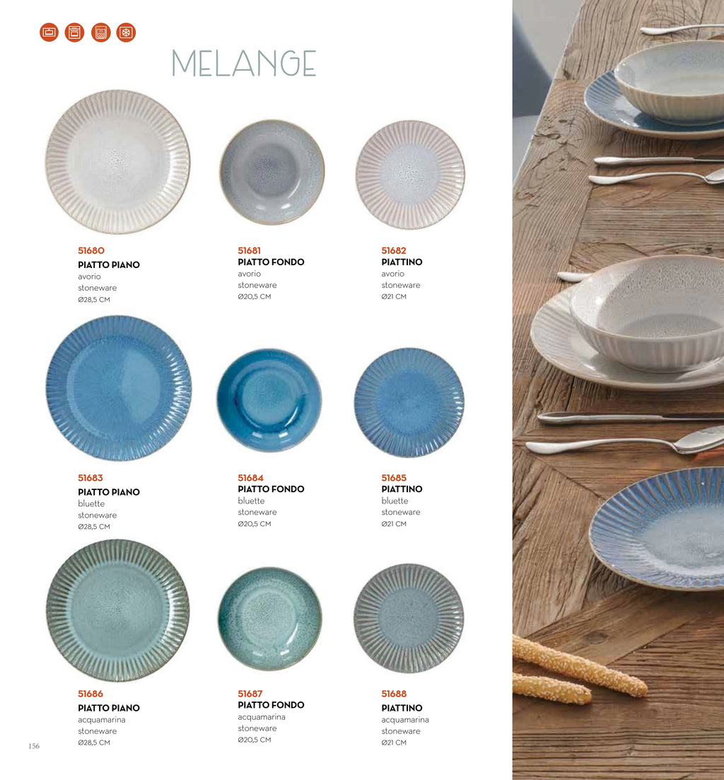 PLATO LLANO MELANGE ACQUAMARINA — brandani-catalogo-tavola-2026 pág. 158
