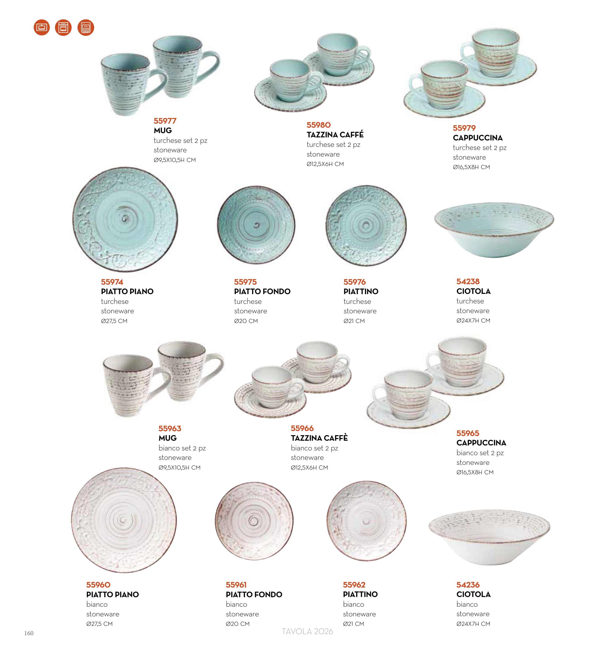 PLATO HONDO SERENDIPITY TURQUESA STONEWARE — brandani-catalogo-tavola-2026 pág. 162