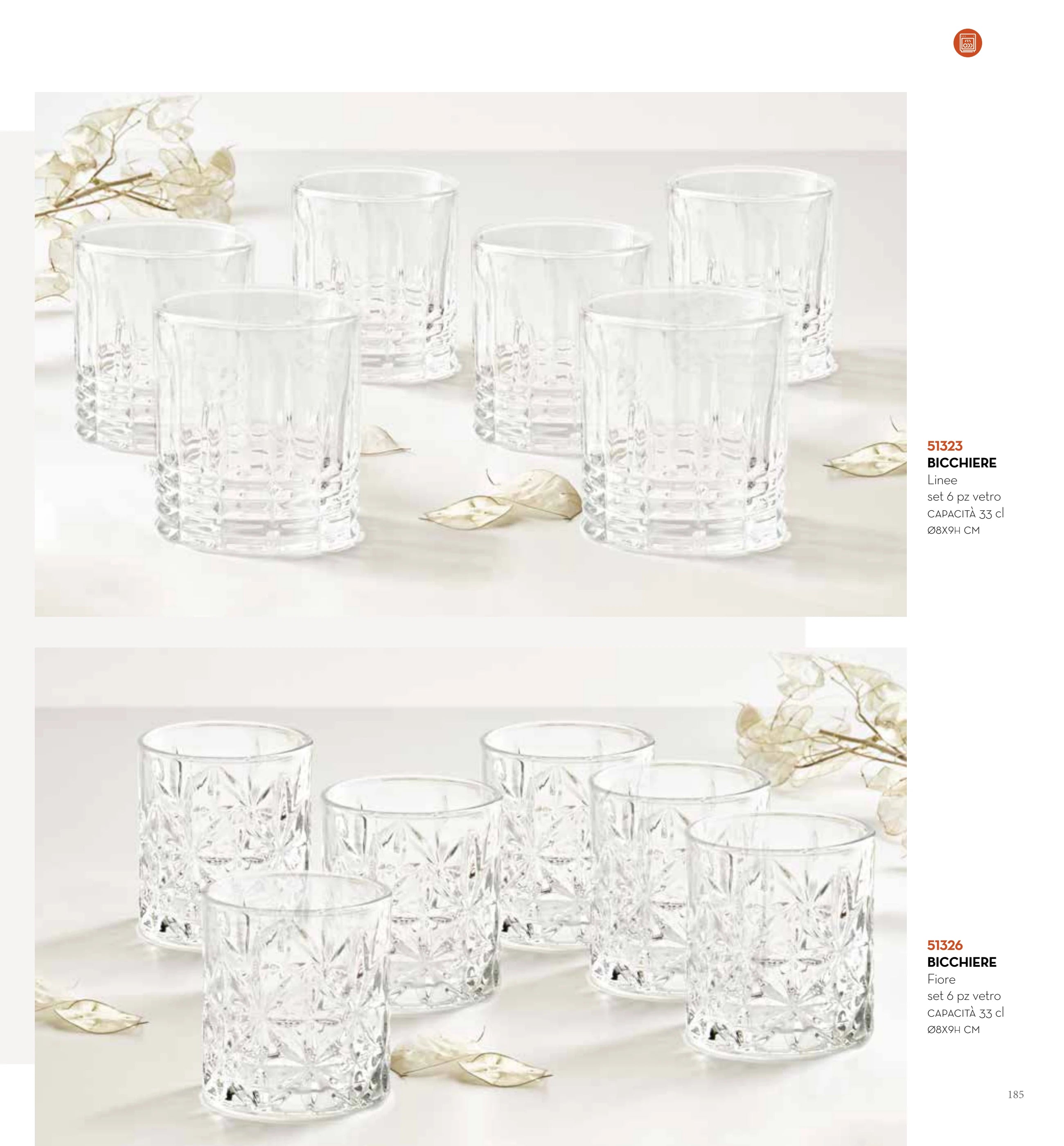 SET 6 VASOS LINEE — brandani-catalogo-tavola-2026 pág. 184