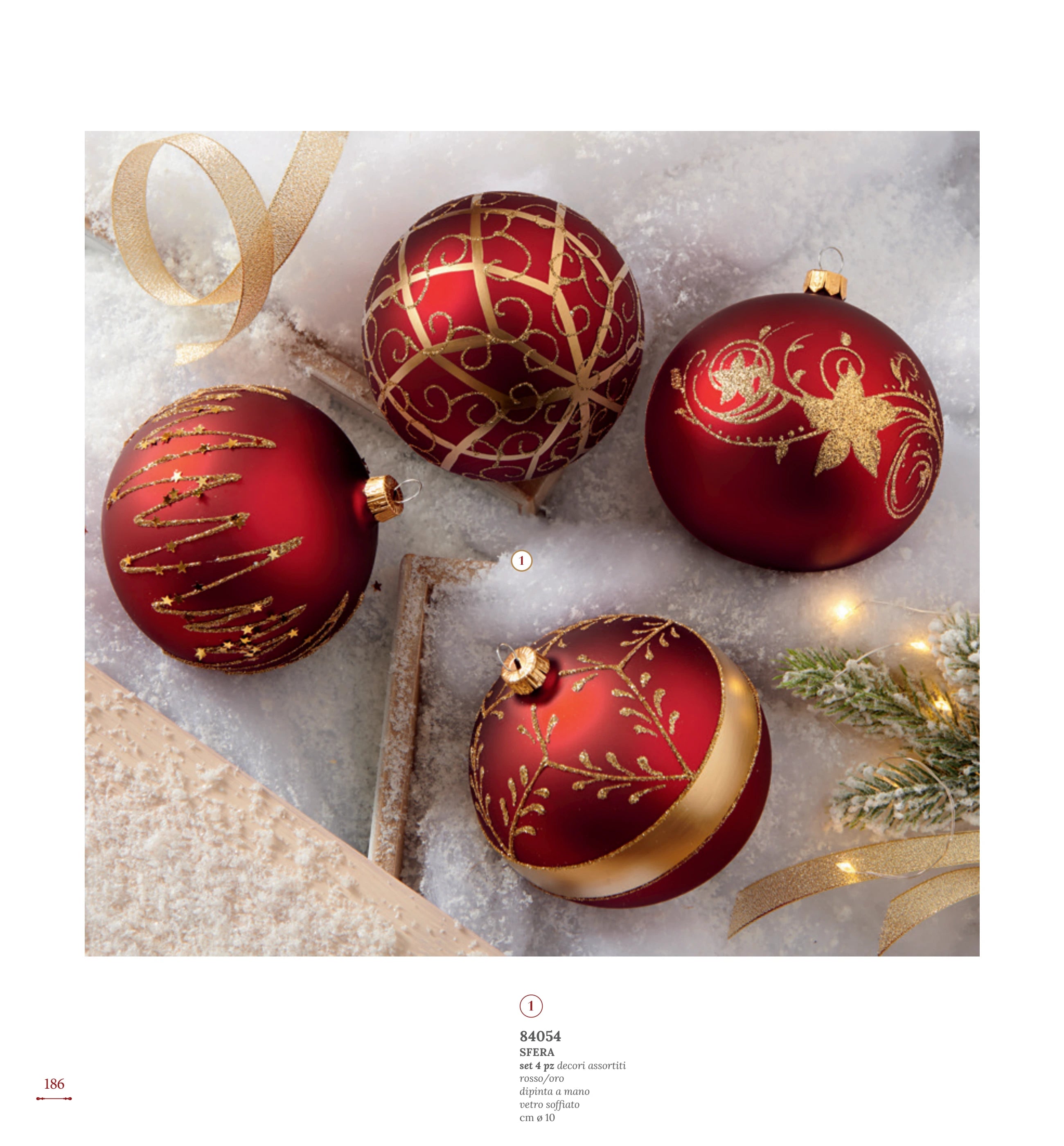 BOLA NAVIDAD 10 CMS DEC Y COL SURTIDOS ROJO/DORADO — yebw pág. 189