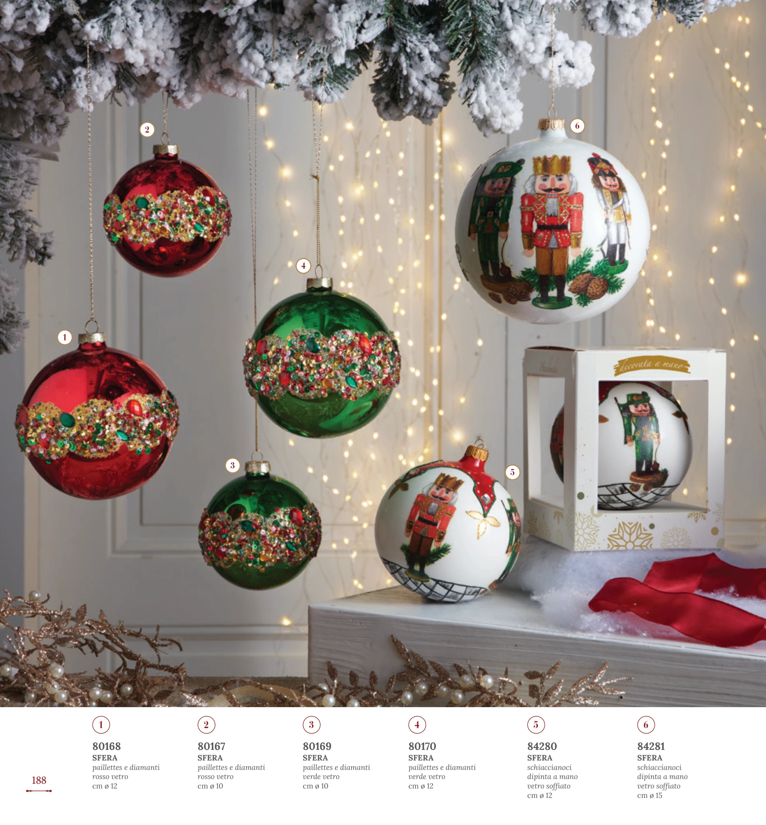 BOLA NAVIDAD 12 CMS LENTEJUELAS Y DIAMANTE VERDE — yebw pág. 190