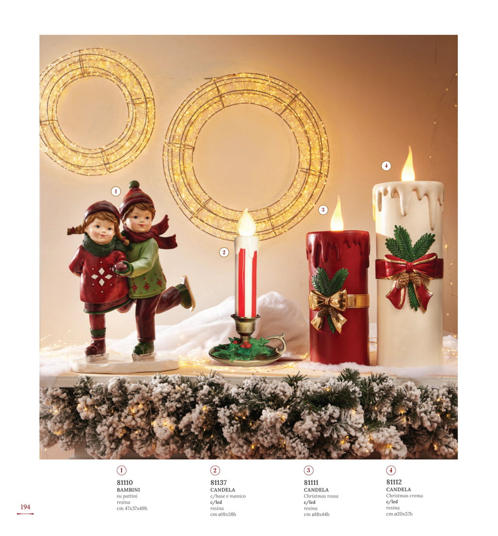 VELA NAVIDAD ROJA CON LED 18 x 44 CMS — yebw pág. 195