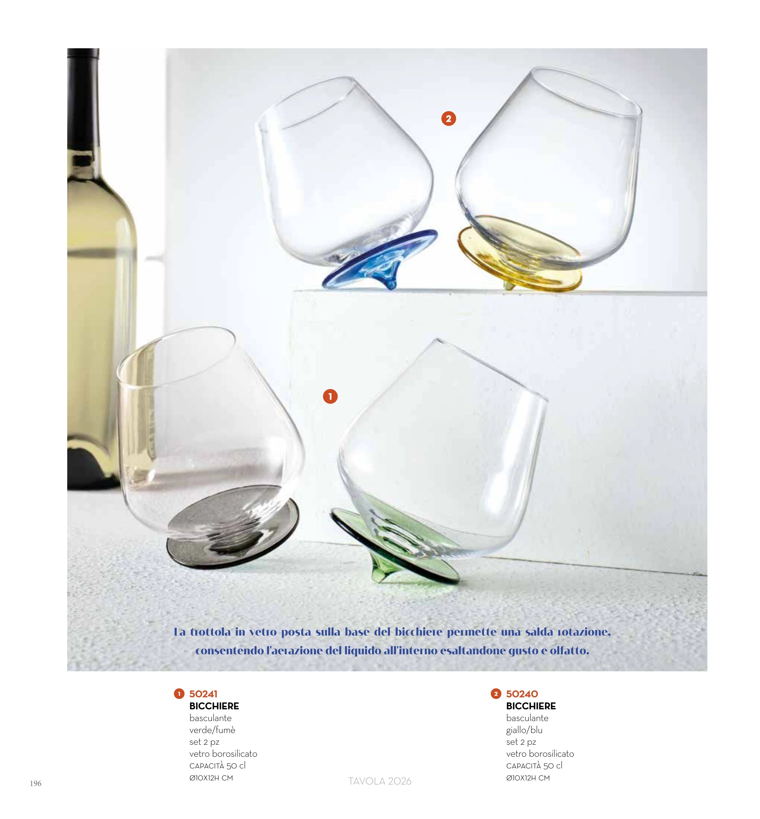 SET 2 VASOS BASCULANTES AMARILLO/AZUL D10 x 12H CMS — brandani-catalogo-tavola-2026 pág. 199