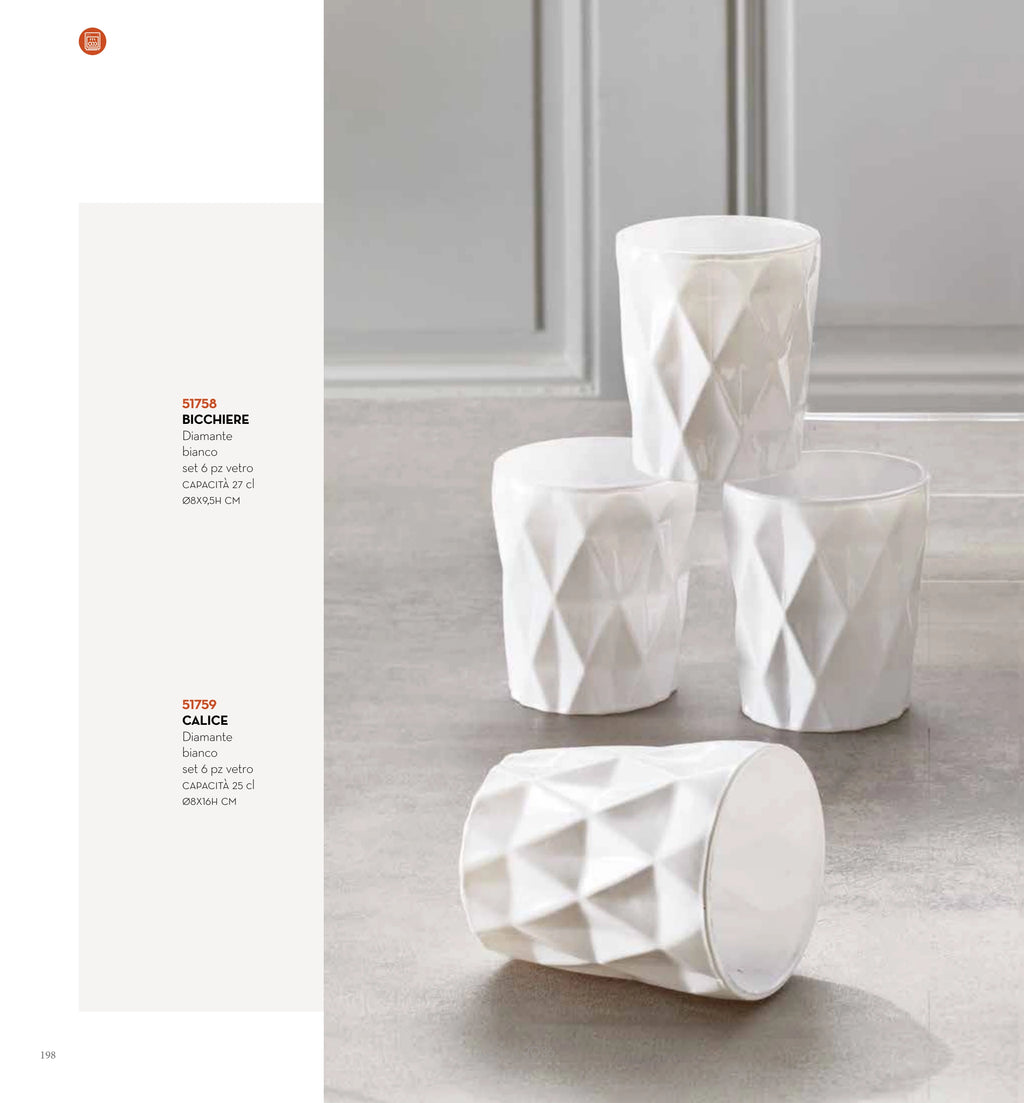 SET 6 VASOS DIAMANTE BLANCOS — brandani-catalogo-tavola-2026 pág. 202