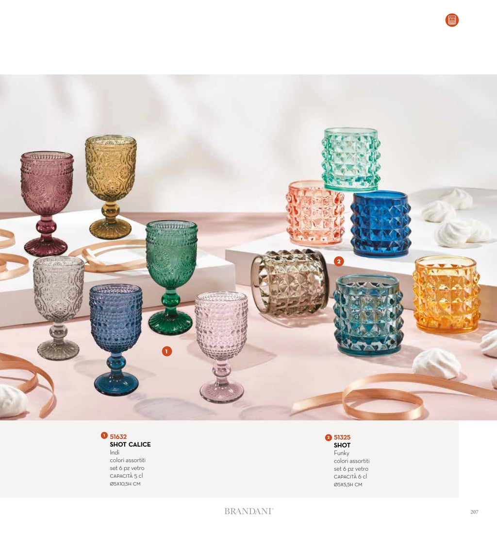 SET 6 VASOS CHUPITOS INDIE COL SURT — brandani-catalogo-tavola-2026 pág. 207