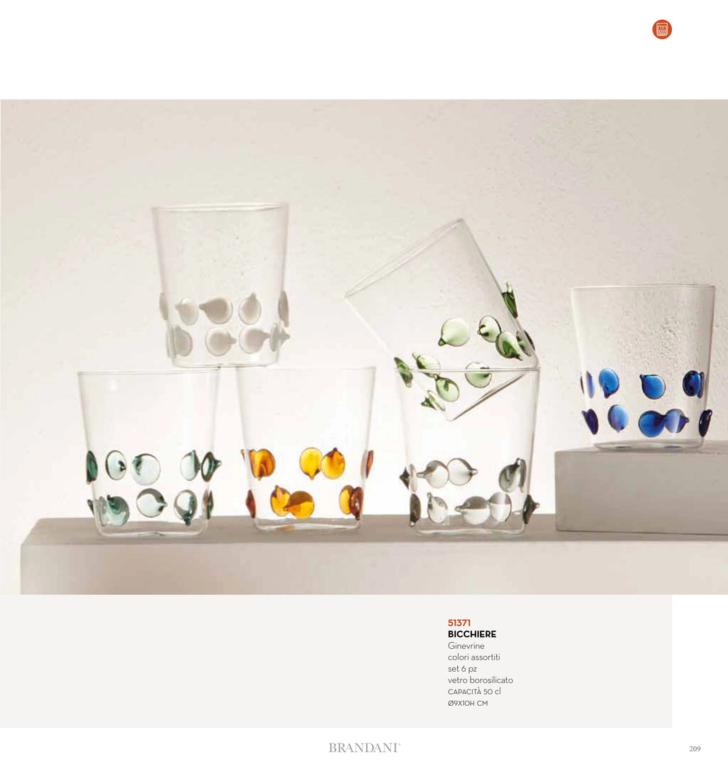 SET 6 VASOS GINEVRINE COL SURT — brandani-catalogo-tavola-2026 pág. 208