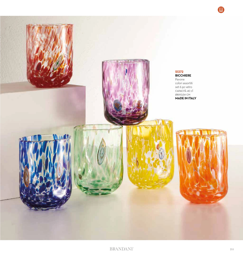 SET 6 VASOS PAVONE COL SURT — brandani-catalogo-tavola-2026 pág. 213