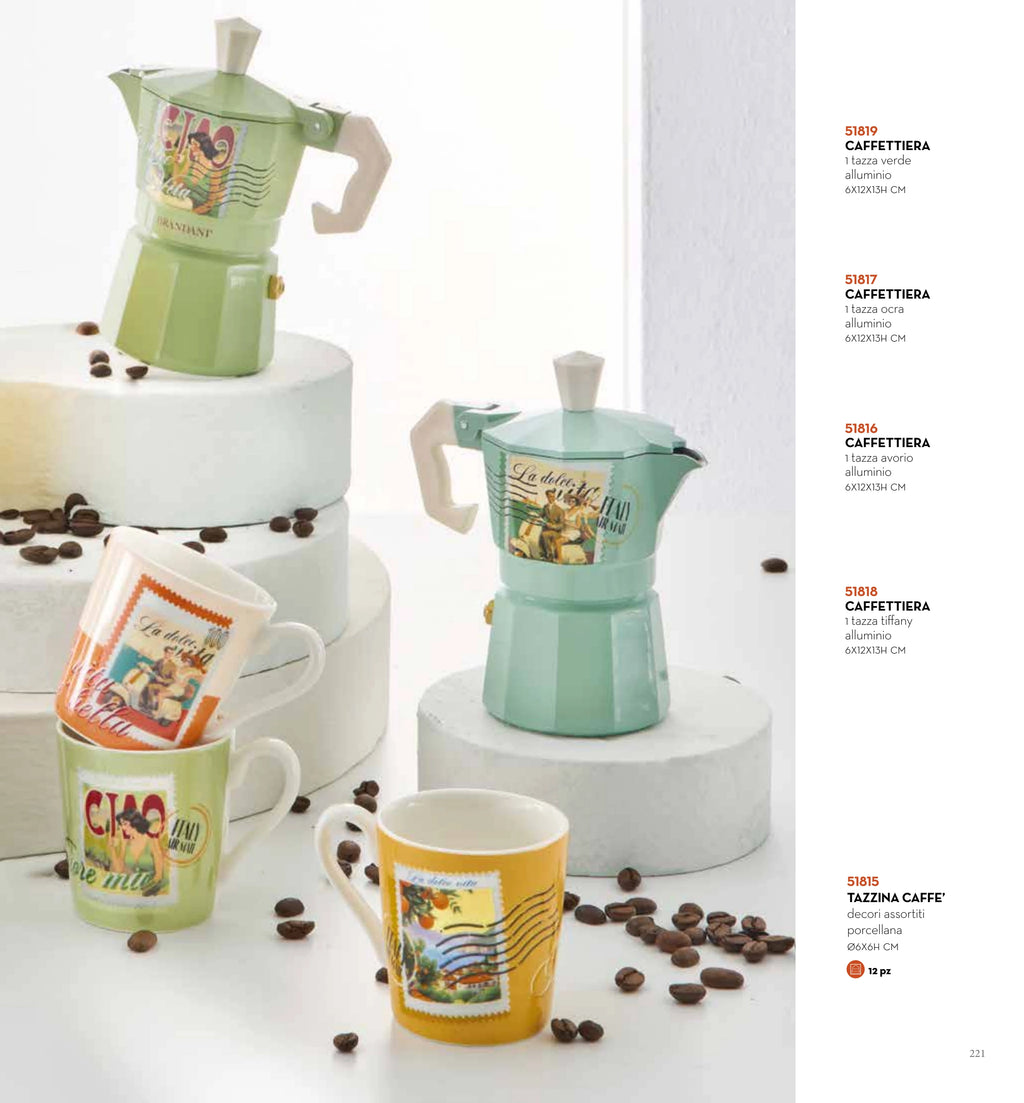 CAFETERA DOLCE VITA VERDE 1 TAZA — brandani-catalogo-tavola-2026 pág. 222