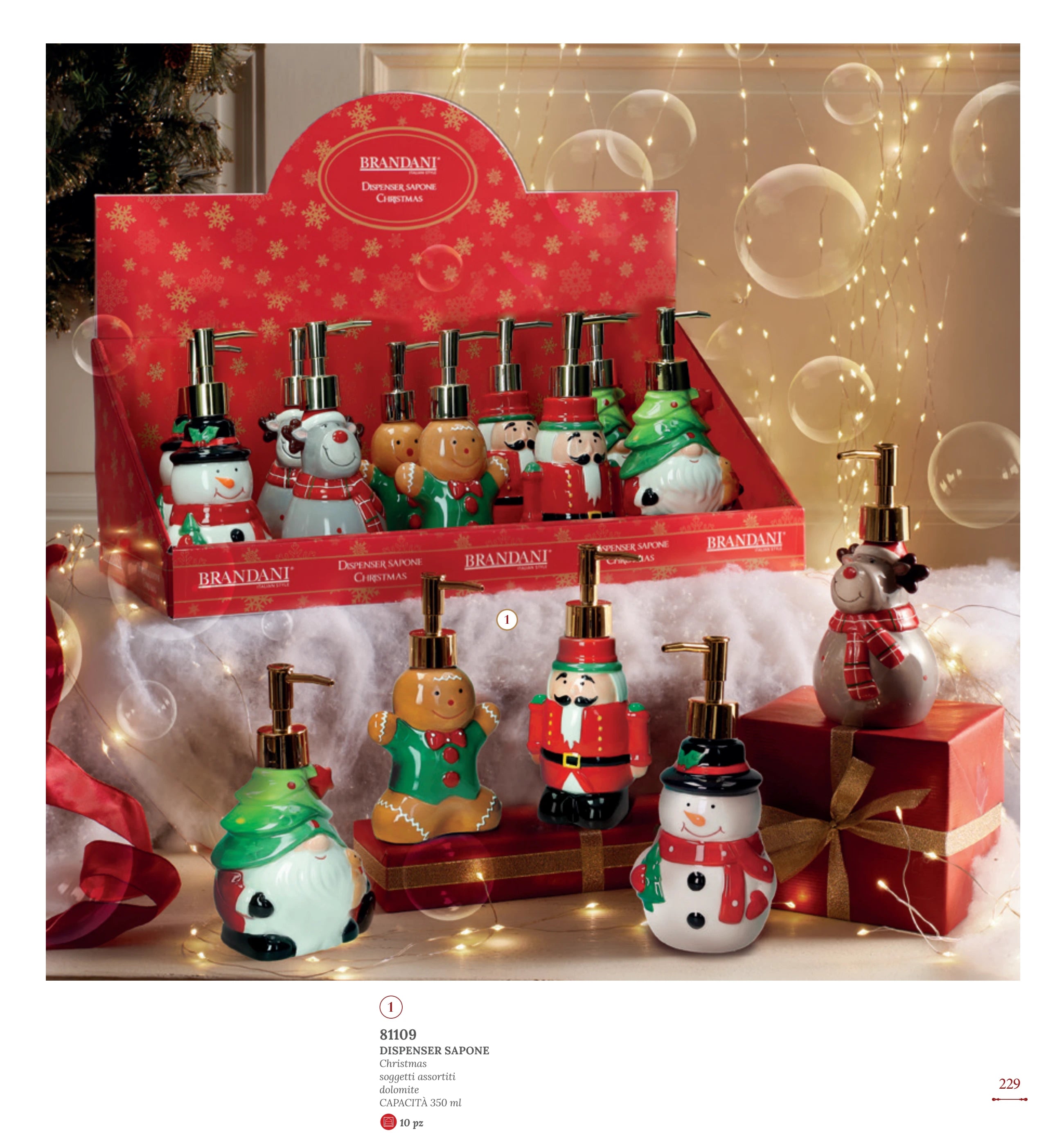 DISPLAY 10 PZAS DISPENSADOR DE JABON NAVIDAD Capacidad 350 ml — yebw pág. 229