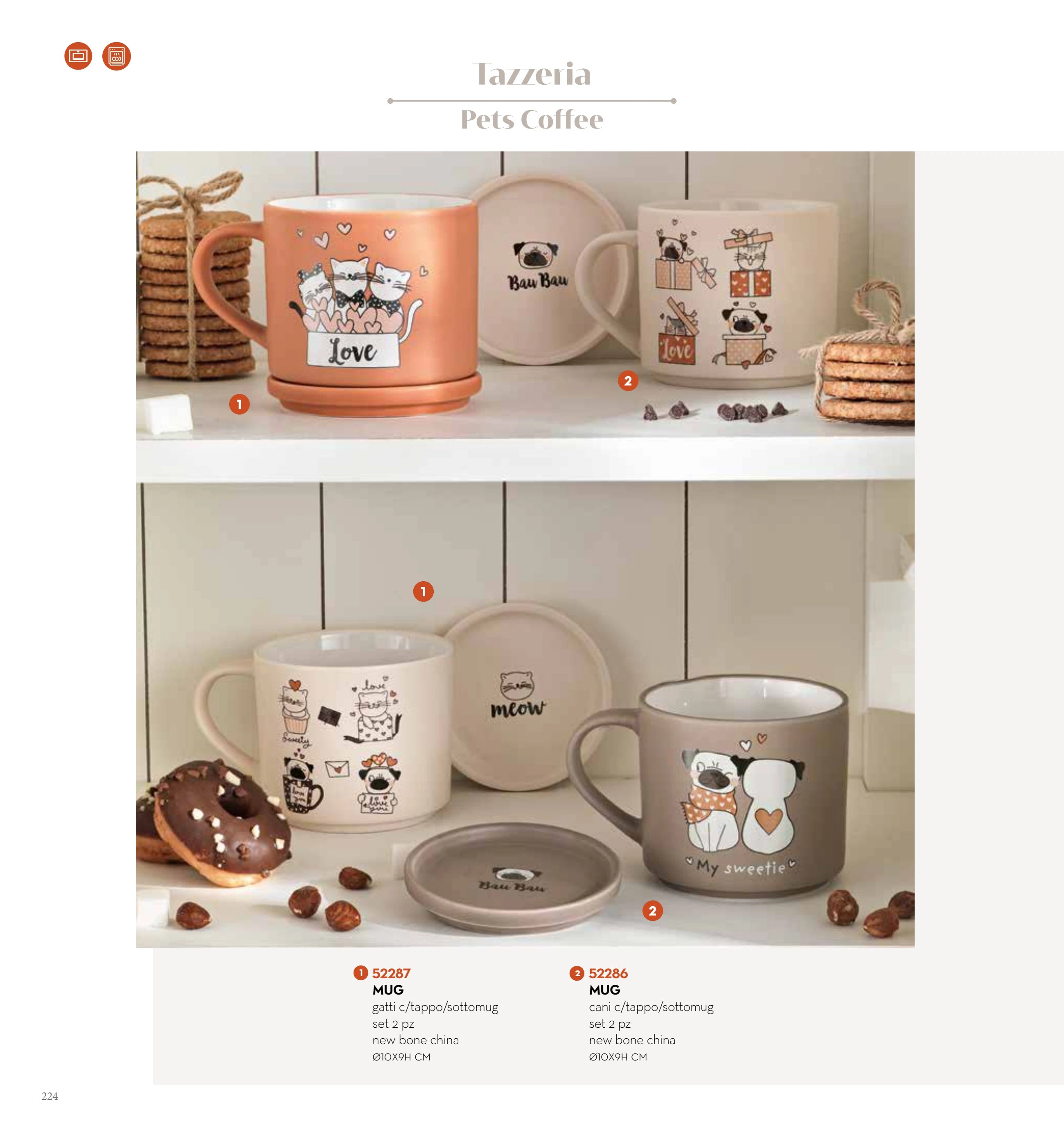 SET 2 MUG CANI NEW BONE CHINA — brandani-catalogo-tavola-2026 pág. 229