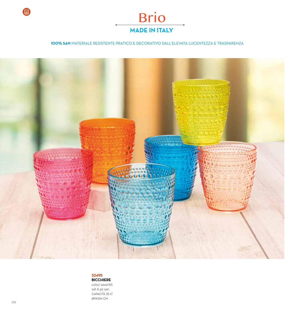 SET 6 VASOS BRIO COLORES SURTIDOS — brandani-catalogo-tavola-2026 pág. 252