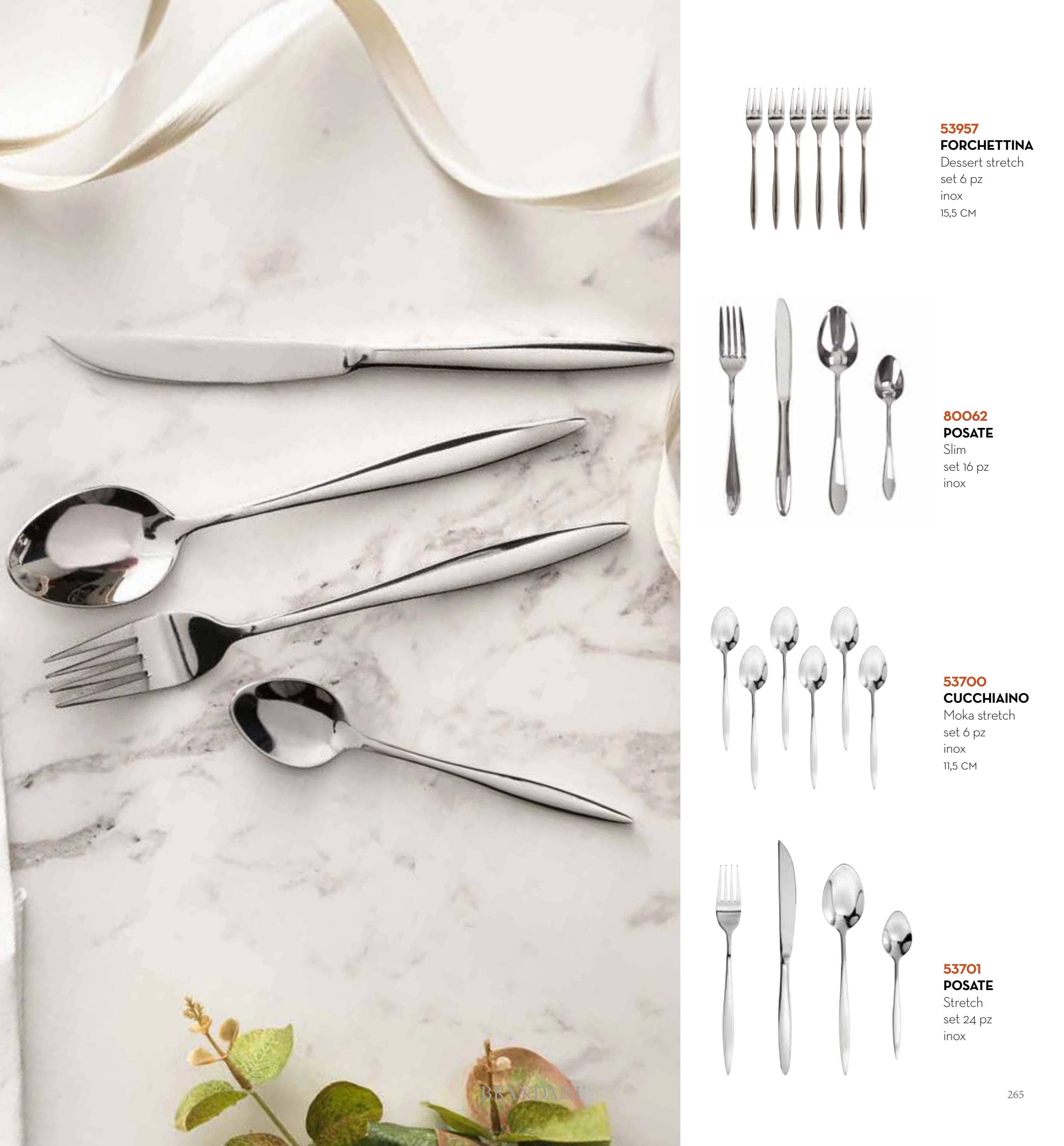 CUCHARITA MOKA STRETCH SET DE 6 PZ. INOX — brandani-catalogo-tavola-2026 pág. 267