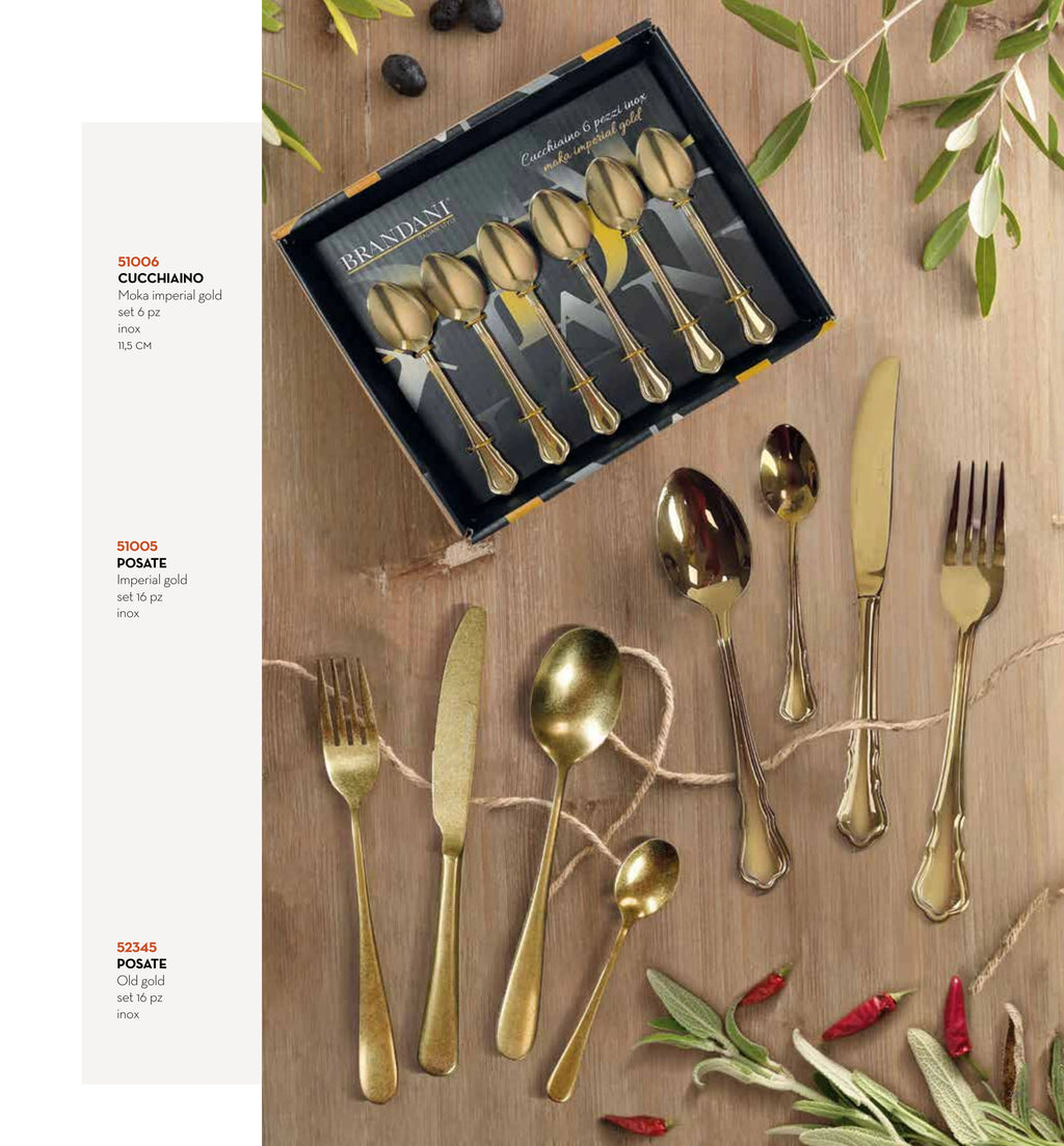 SET 16 PZAS CUBIERTOS IMPERIAL GOLD — brandani-catalogo-tavola-2026 pág. 271