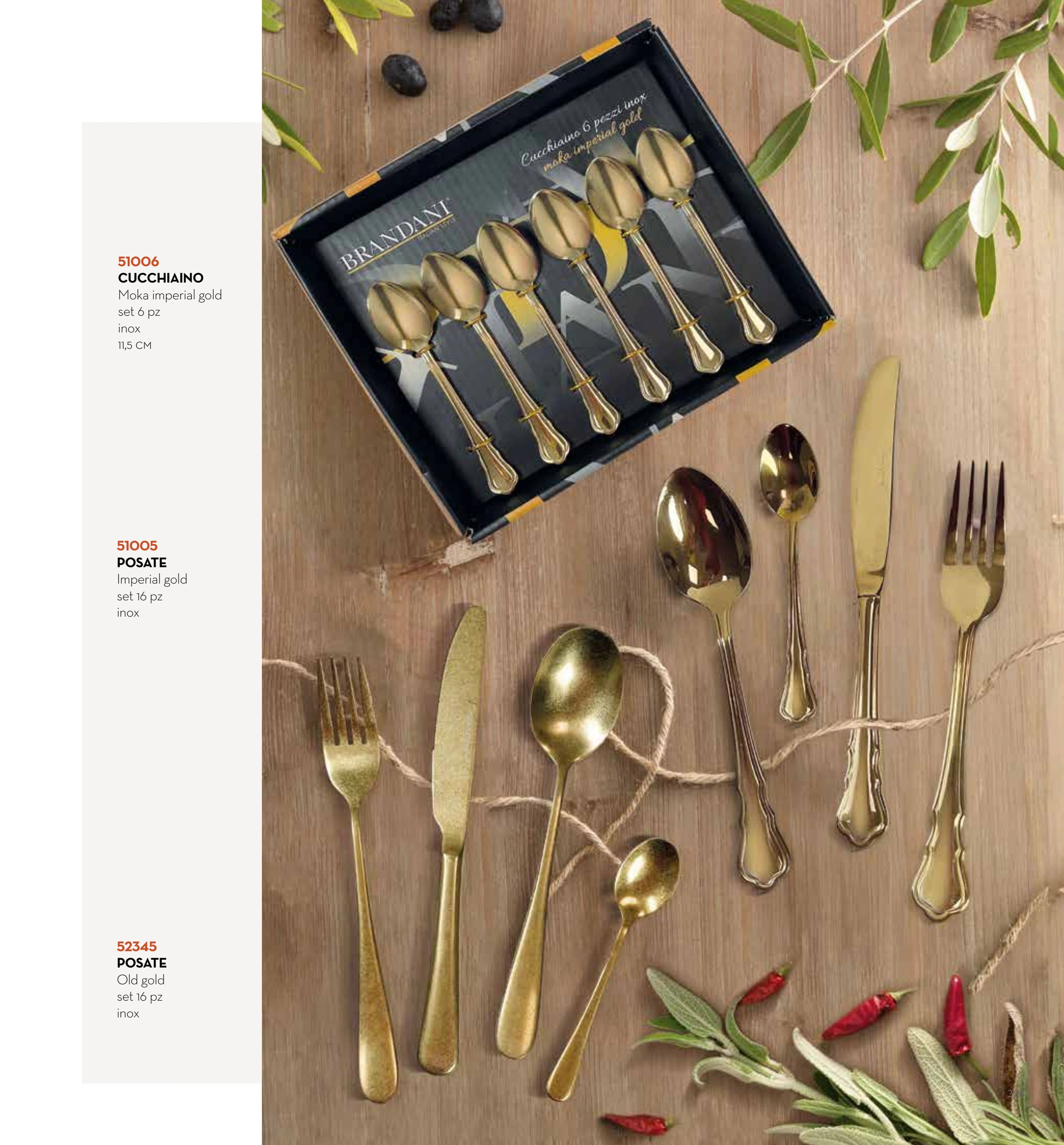 SET 16 PZAS CUBIERTOS IMPERIAL GOLD — brandani-catalogo-tavola-2026 pág. 271