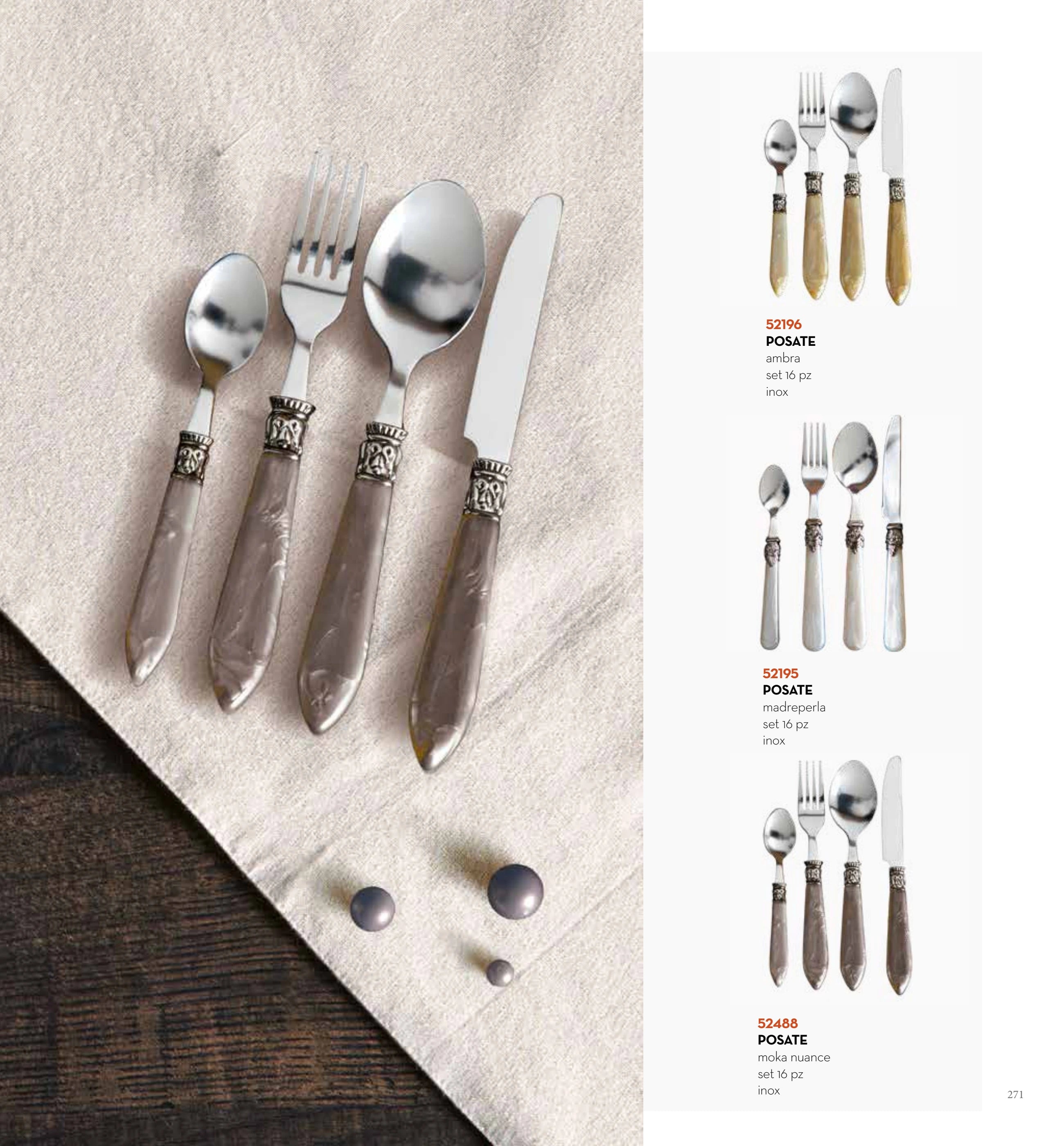 SET 16 PZAS CUBIERTOS MOTHER OF PEARL — brandani-catalogo-tavola-2026 pág. 273