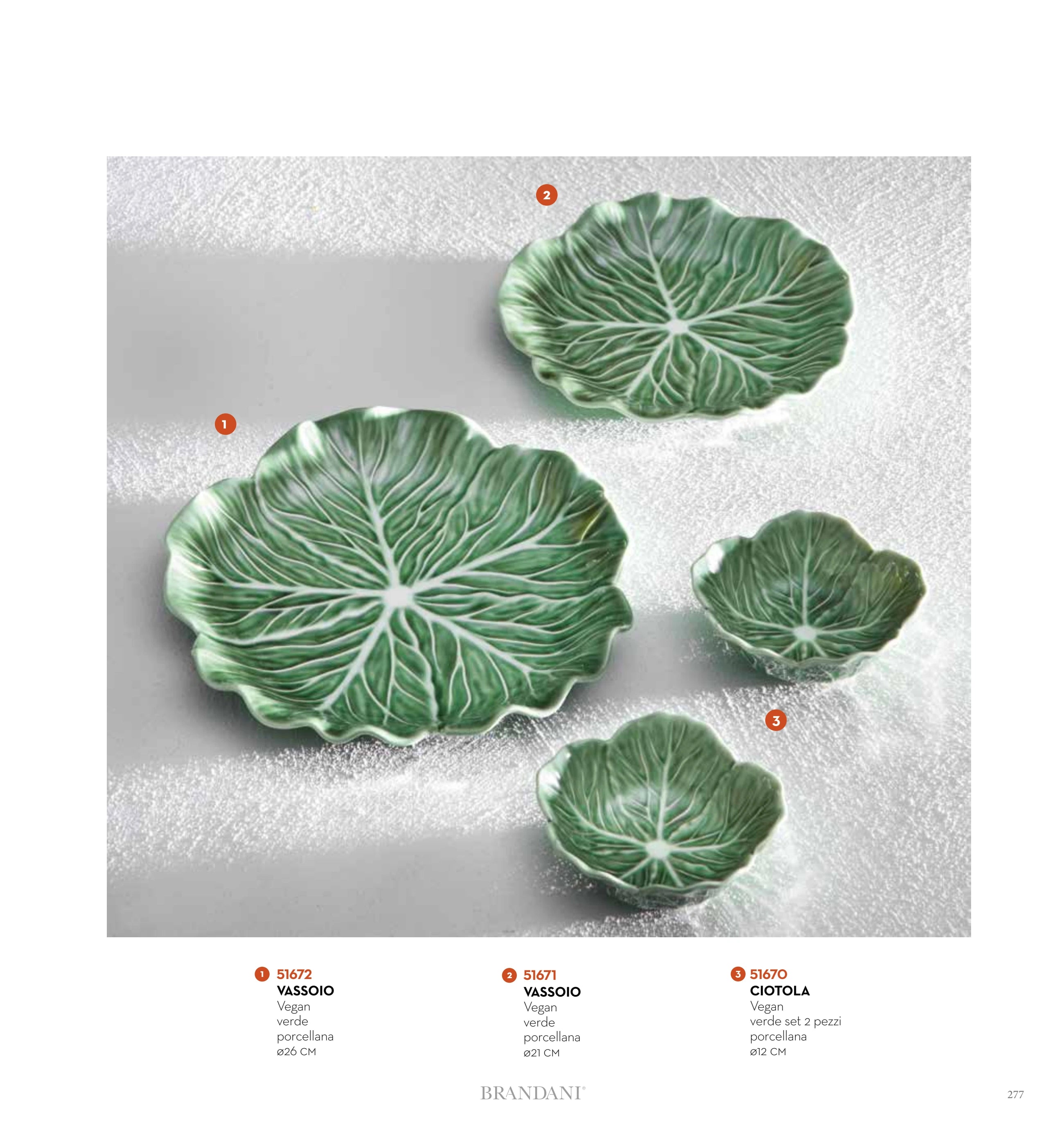 SET 2 CUENCOS HOJA VEGAN VERDE D 12 — brandani-catalogo-tavola-2026 pág. 276