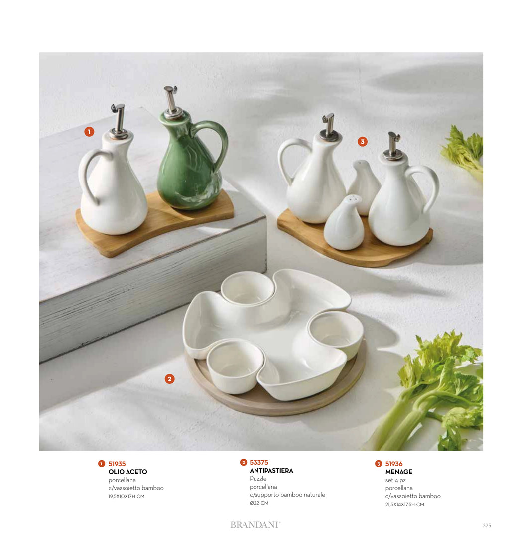 ENTREMESERA ROMPECABEZAS PORCELANA/ BAMBU NATURAL — brandani-catalogo-tavola-2026 pág. 278